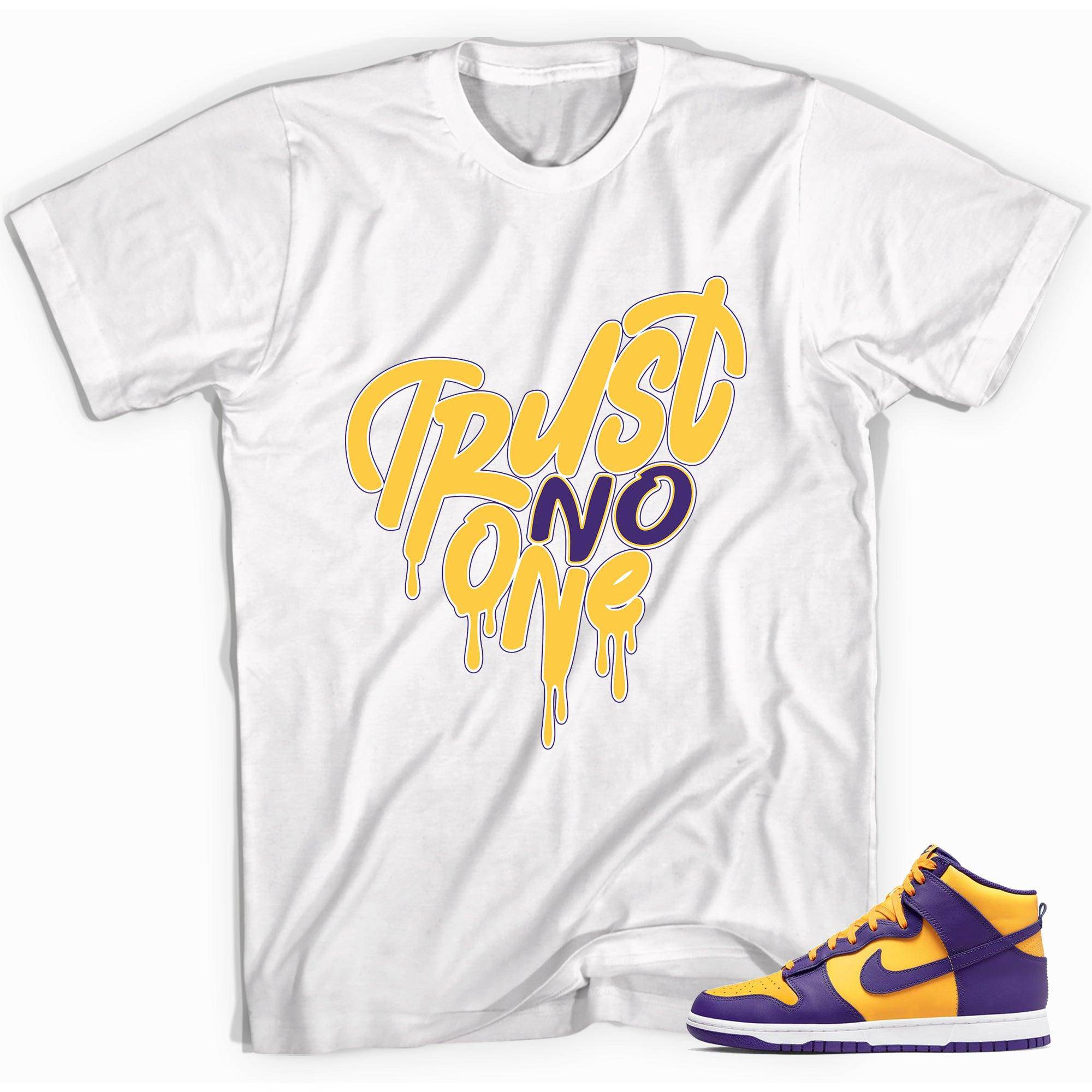 Dunk High Lakers Shirt Trust No One Heart - Sneaker Shirts Outlet
