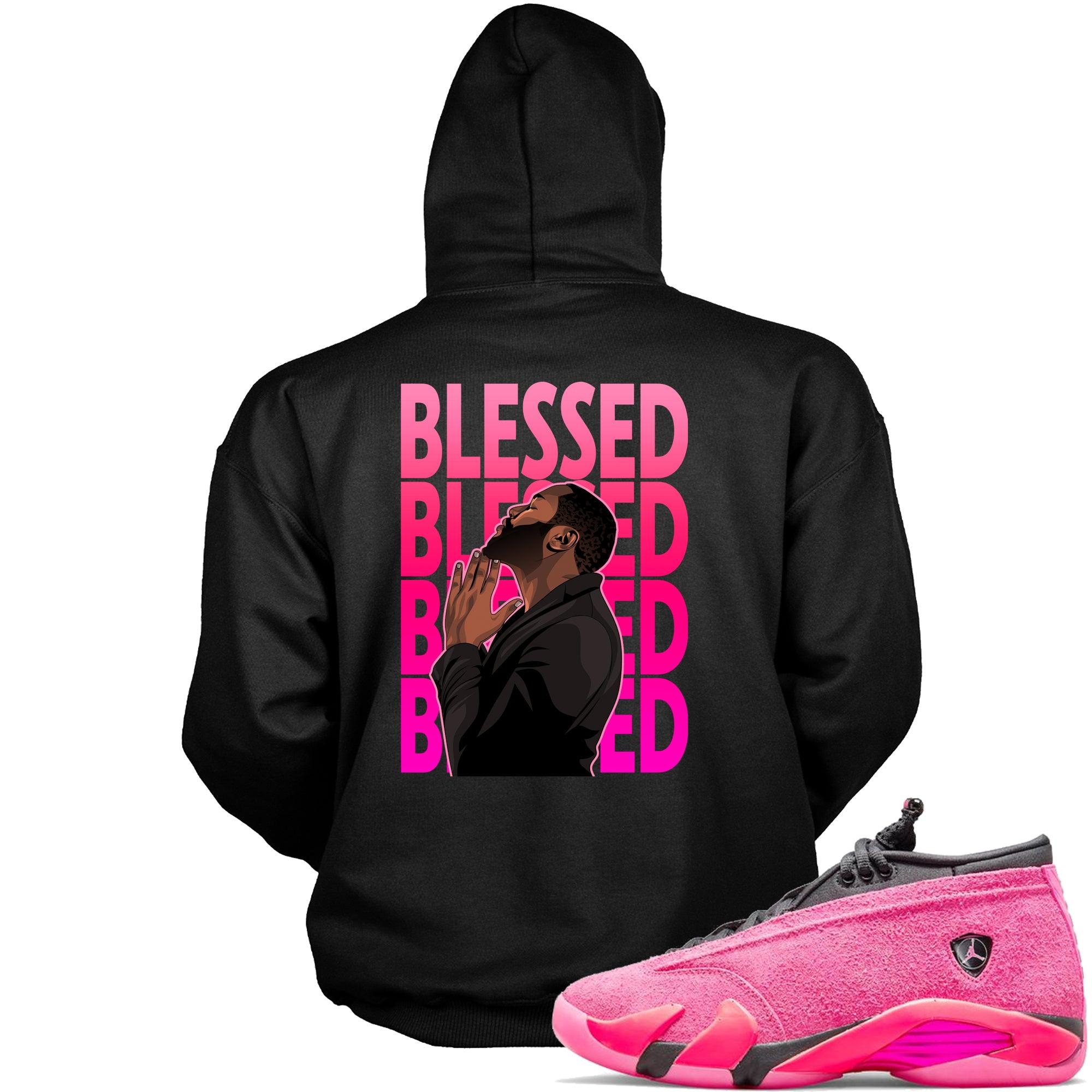 14 Low Shocking Pink Hoodie God Blessed