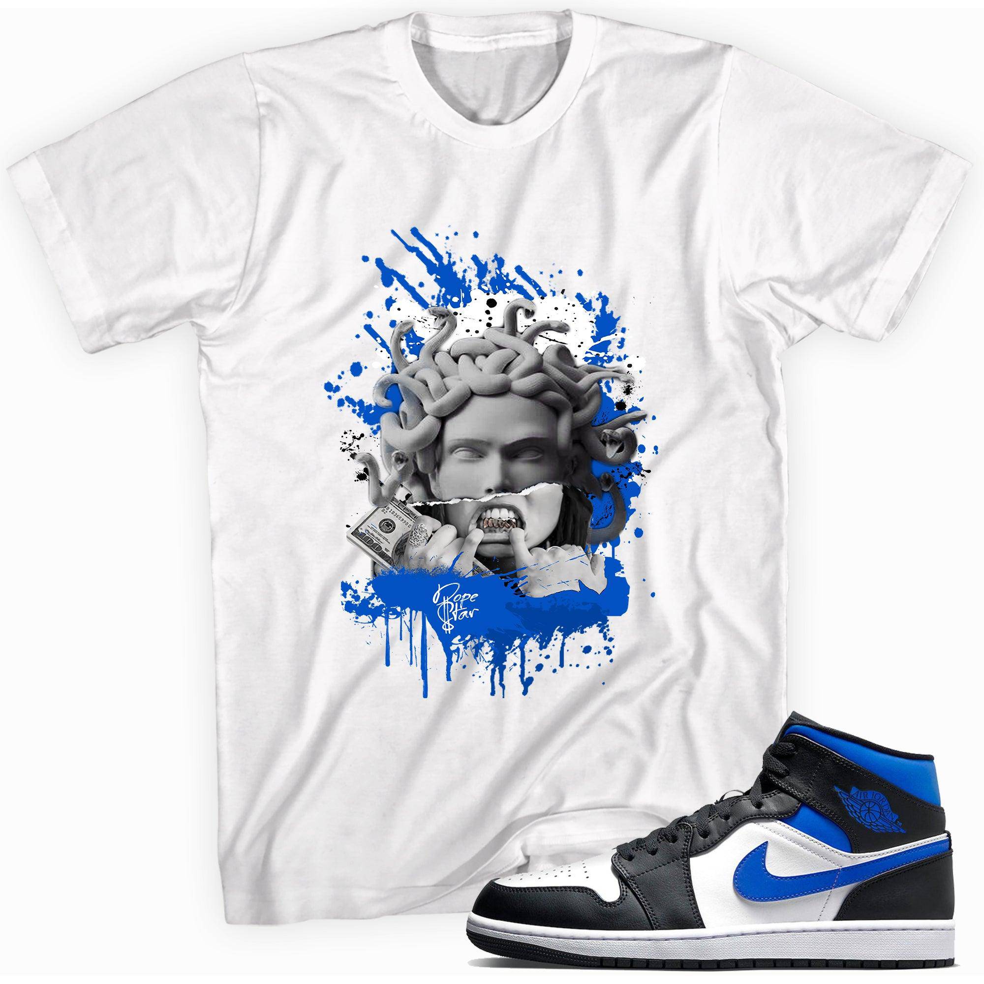 1 Mid White Black Royal Shirt Medusa