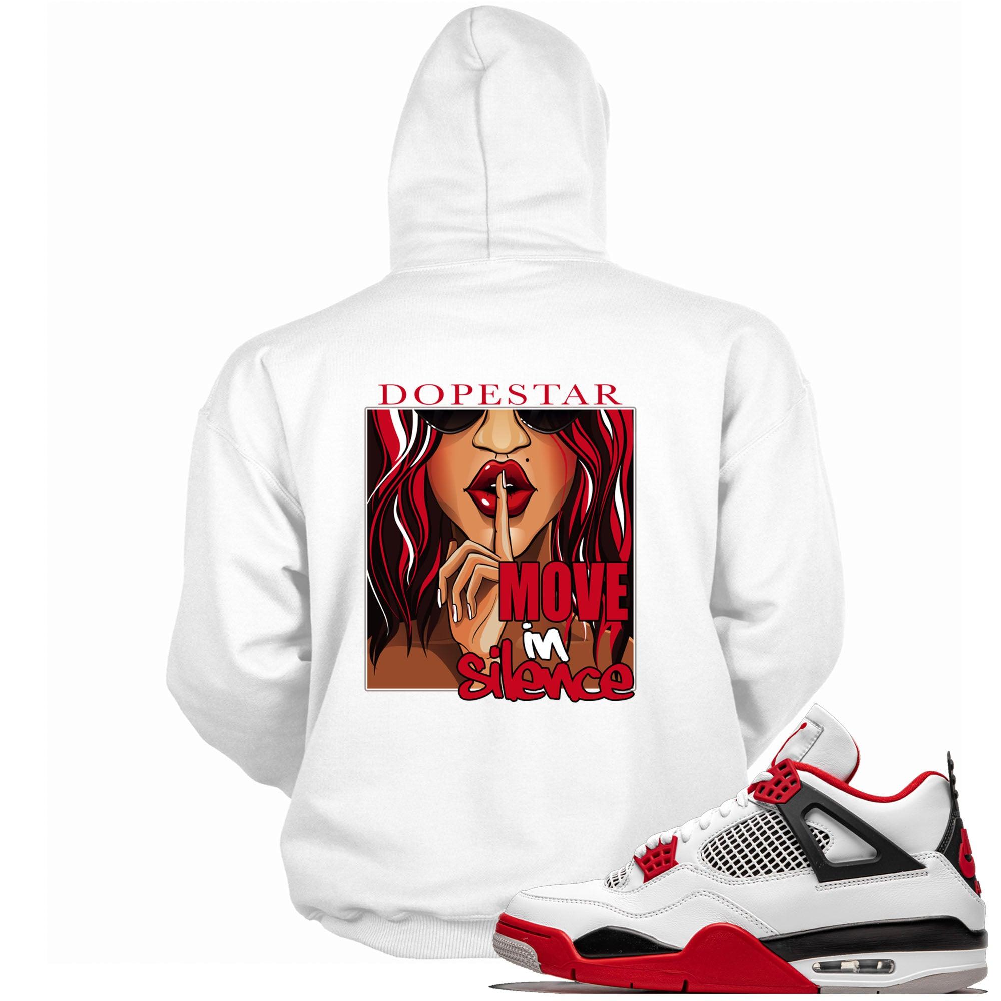4 Fire Red Hoodie Move In Silence
