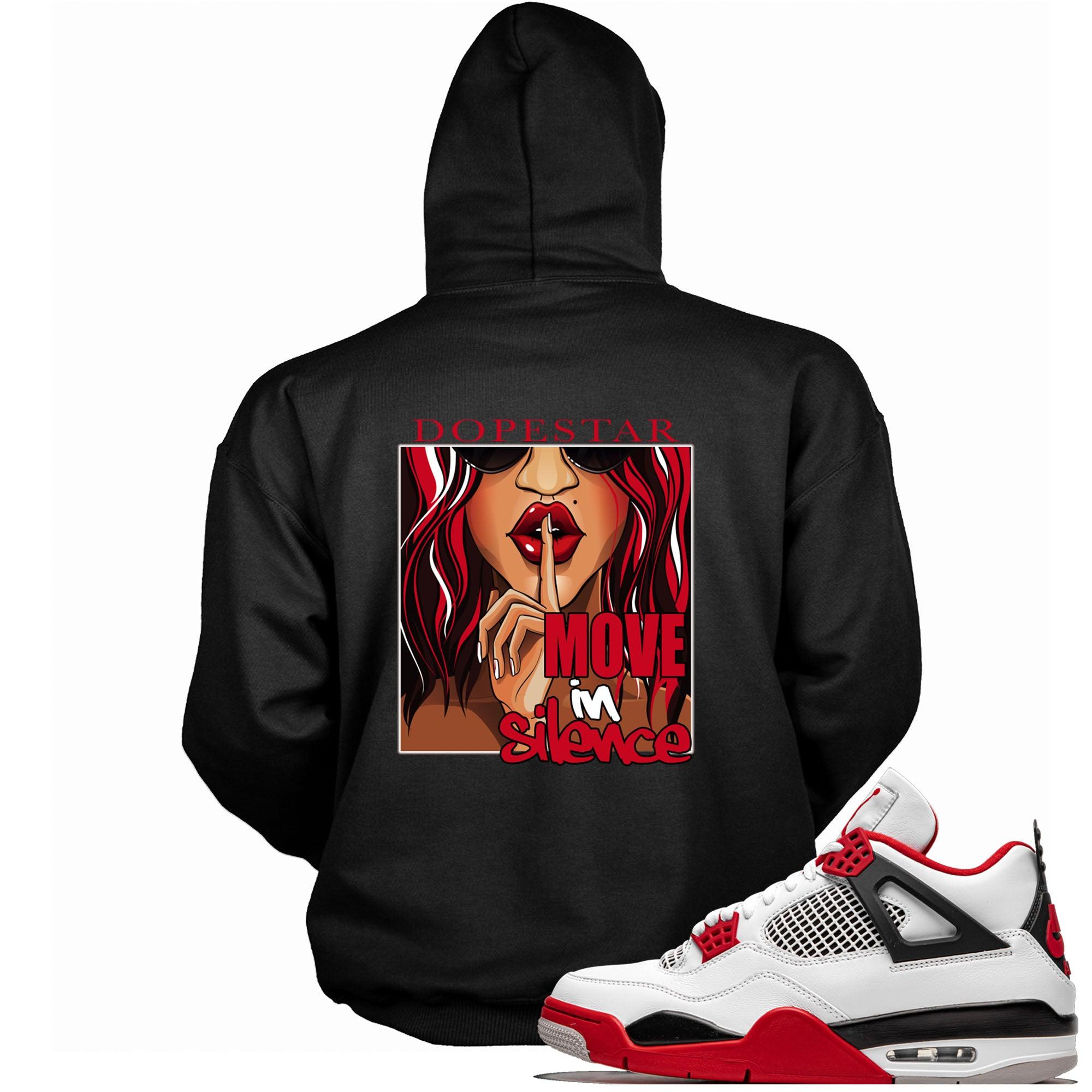 4 Fire Red Hoodie Move In Silence