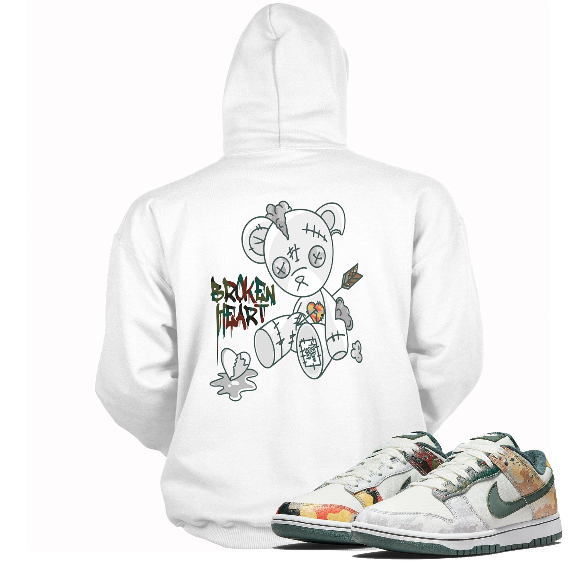 Dunk Low Sail Multi Camo Hoodie Broken Heart Bear