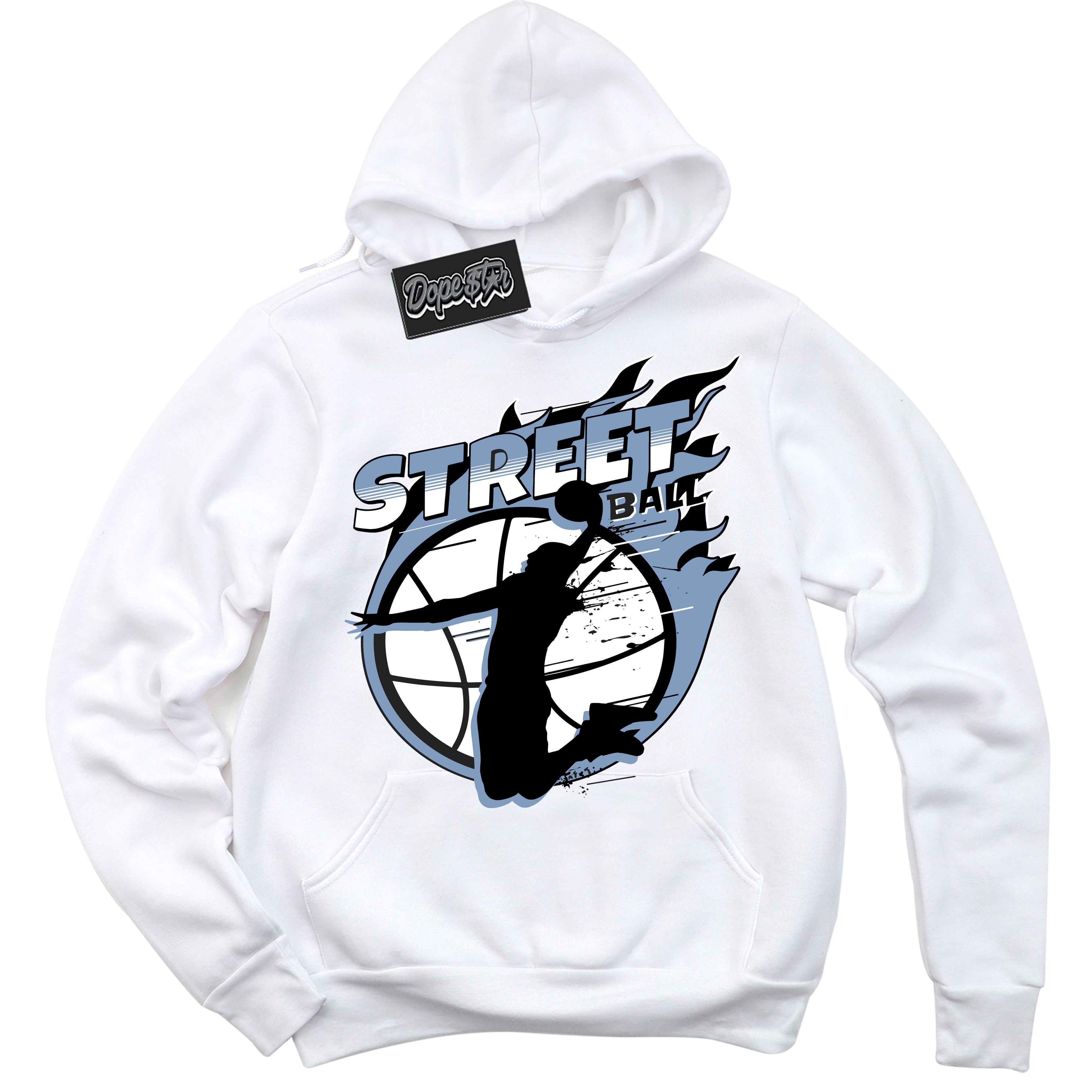 Cool White Hoodie with “ Street Ball ”  design that Perfectly Matches Reverse Oreo 6s Sneakers.