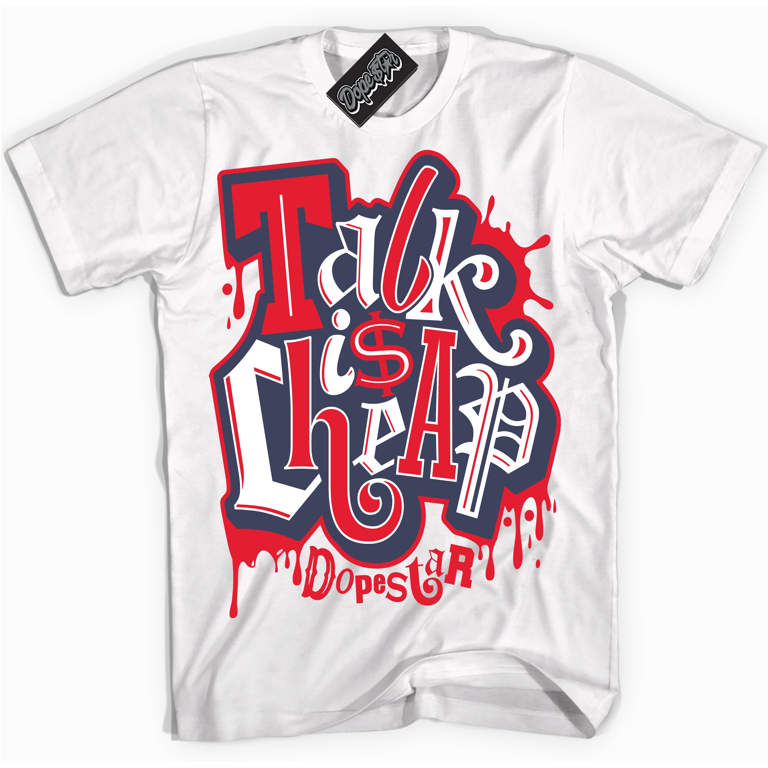 Cool White Shirt with “ Talk Is Cheap” design that perfectly matches Quai 54 7s Sneakers.