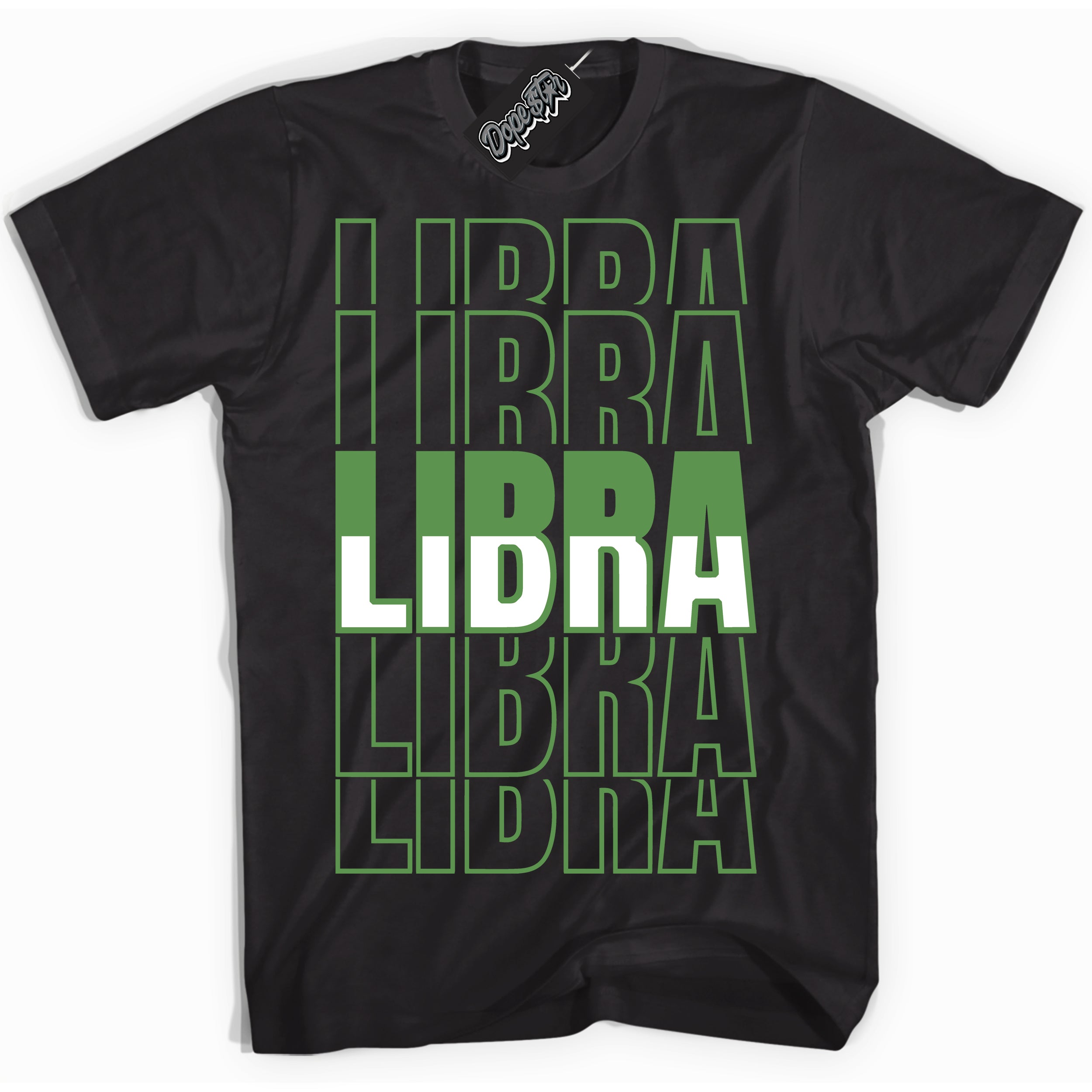 Cool Black Shirt with “ Libra ” design that perfectly matches Chlorophyll 1s Jordans.