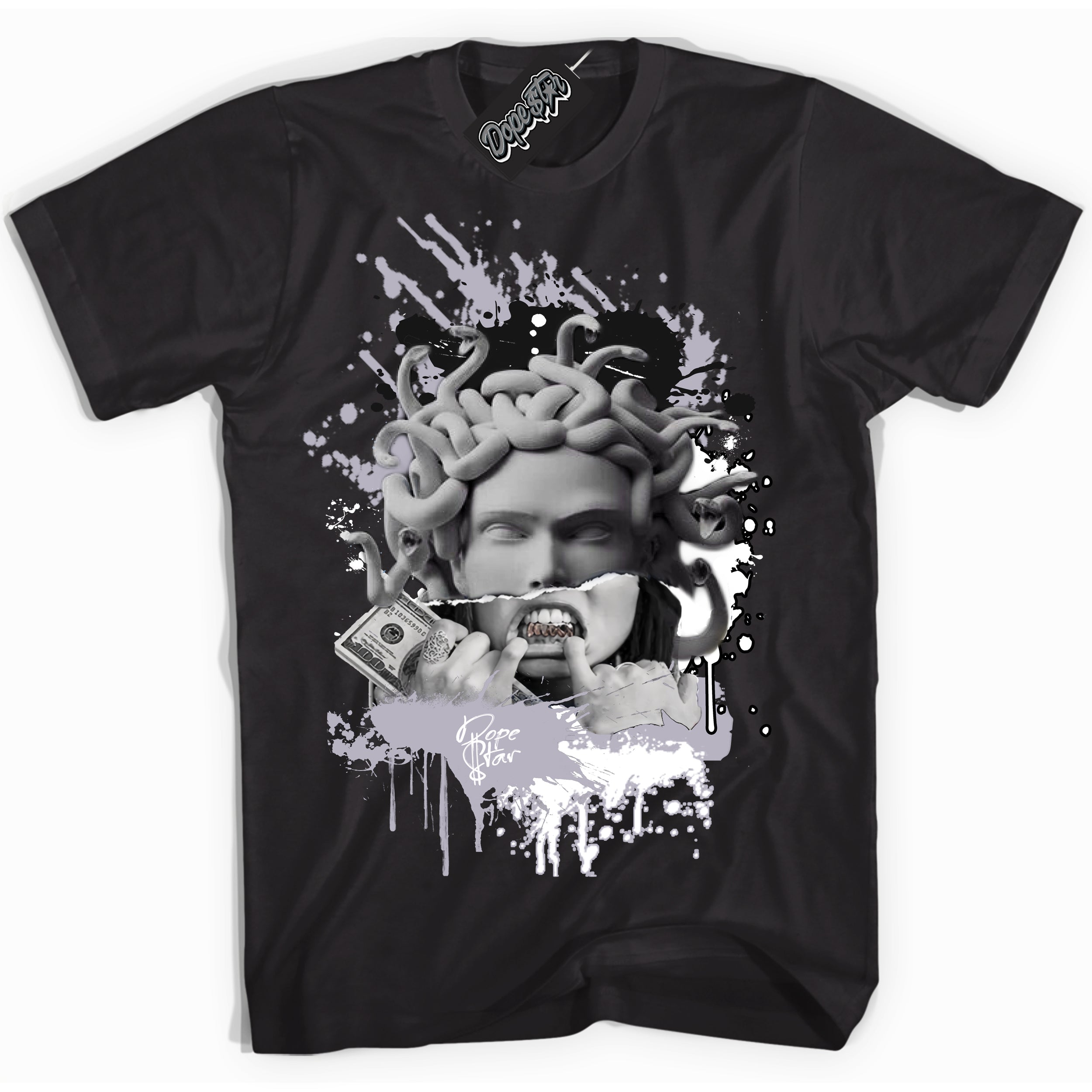 Cool Black Shirt with “ Medusa ” design that perfectly matches OG Barons 1s Jordans.