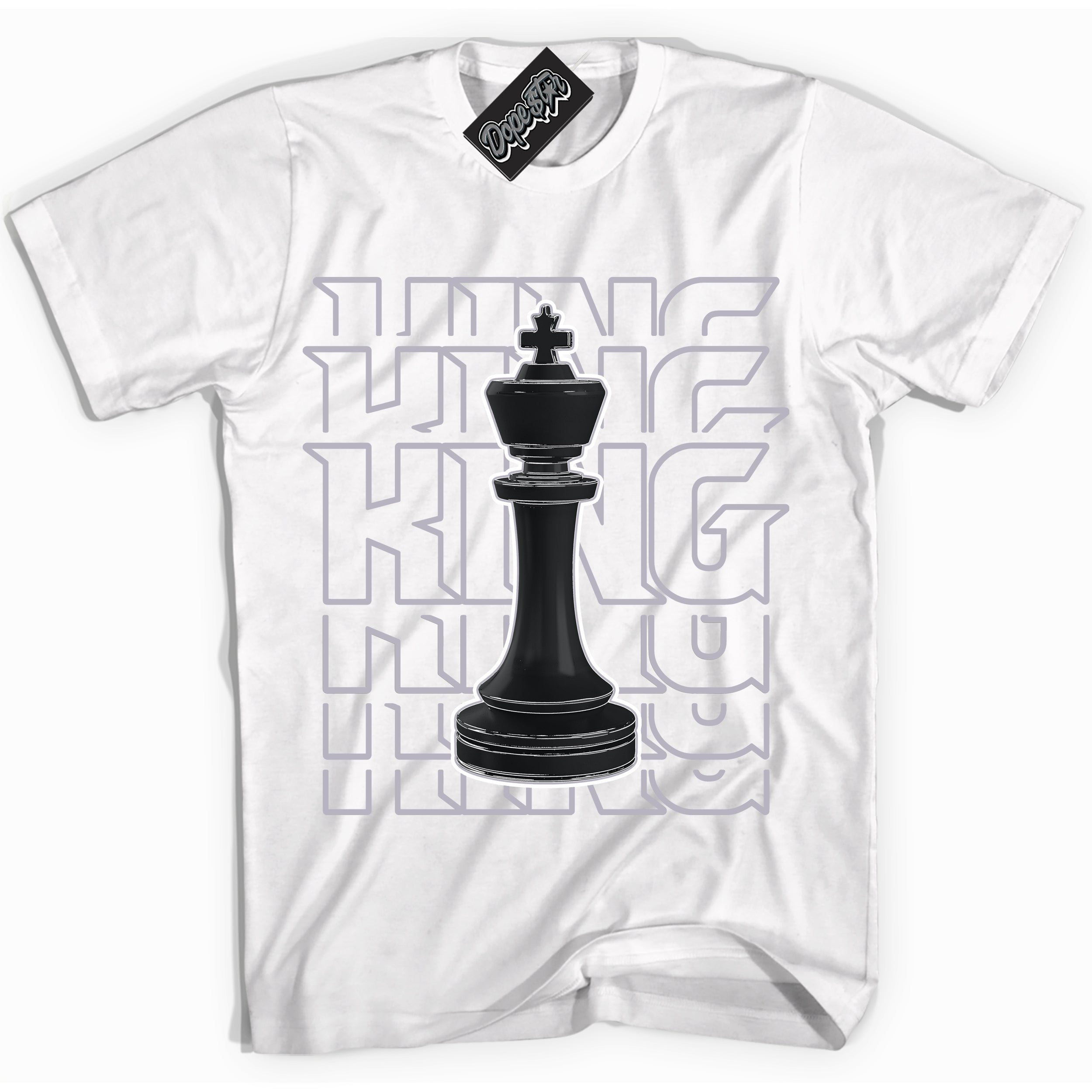 Cool White Shirt with “ King Chess ” design that perfectly matches OG Barons 1s Jordans.