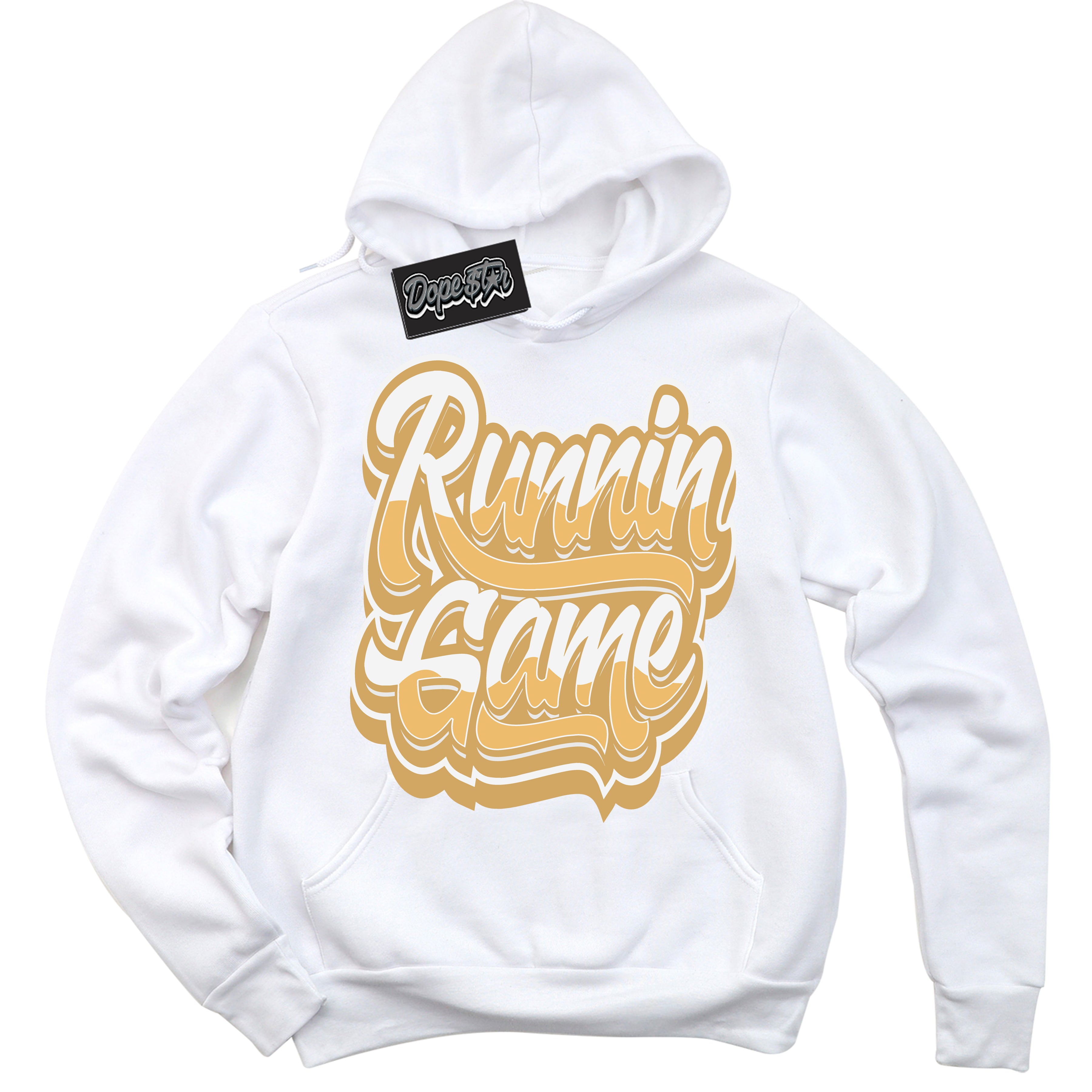 Cool White Hoodie with “ Running Game ” design that Perfectly Matches Craft Paris 6s Jordans.
