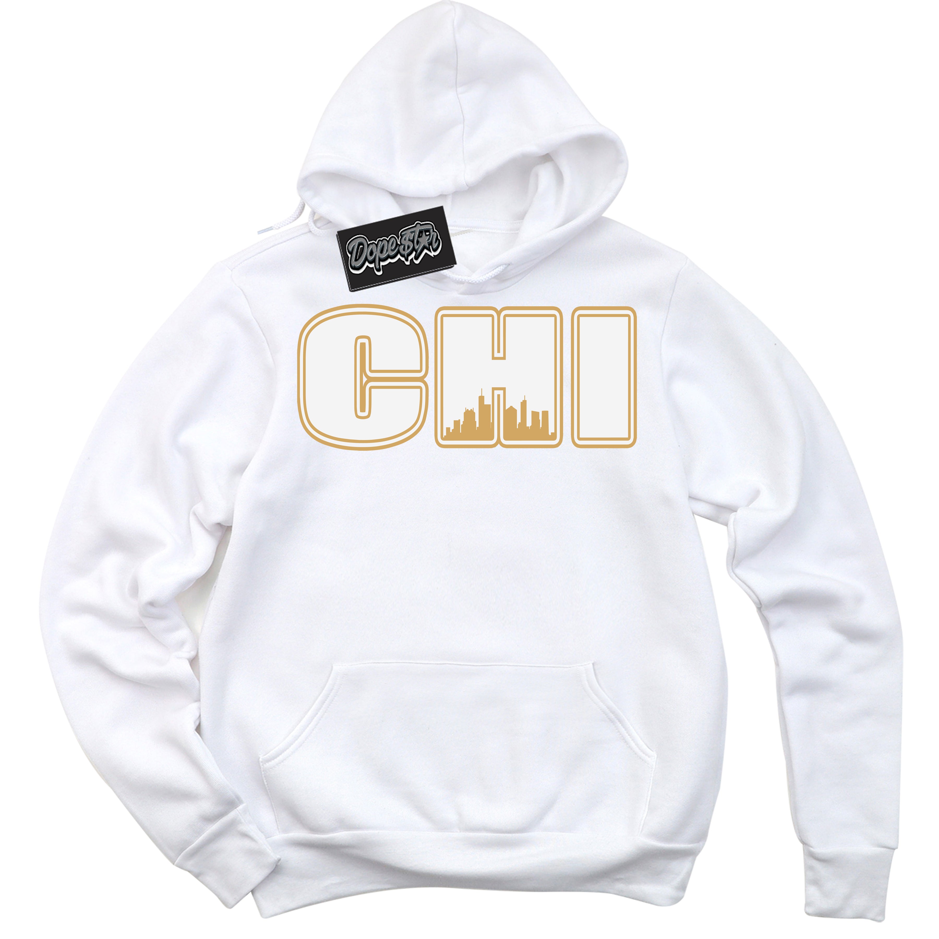 Cool White Hoodie with “ Chicago ” design that Perfectly Matches Craft Paris 6s Jordans.