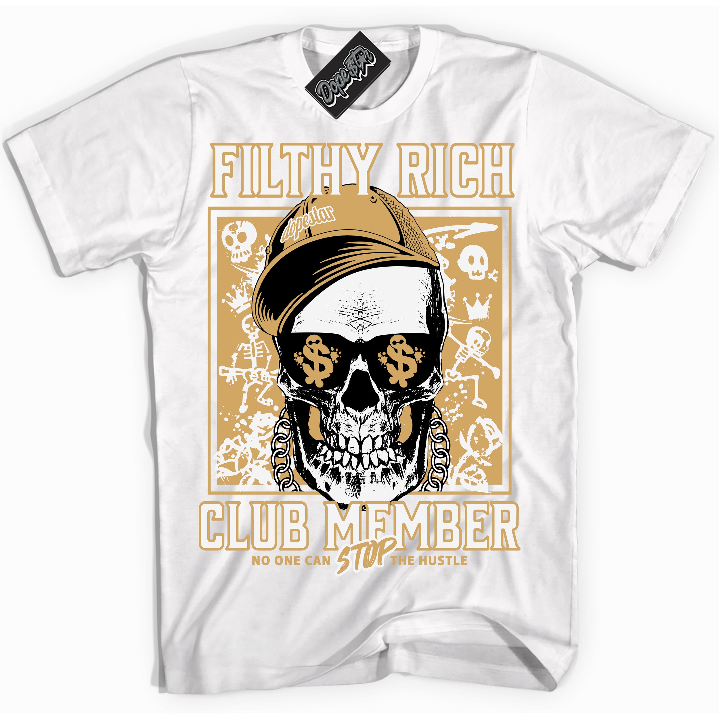 Cool White Shirt with “ Filthy Rich ” design that perfectly matches Craft Paris 6s Jordans.