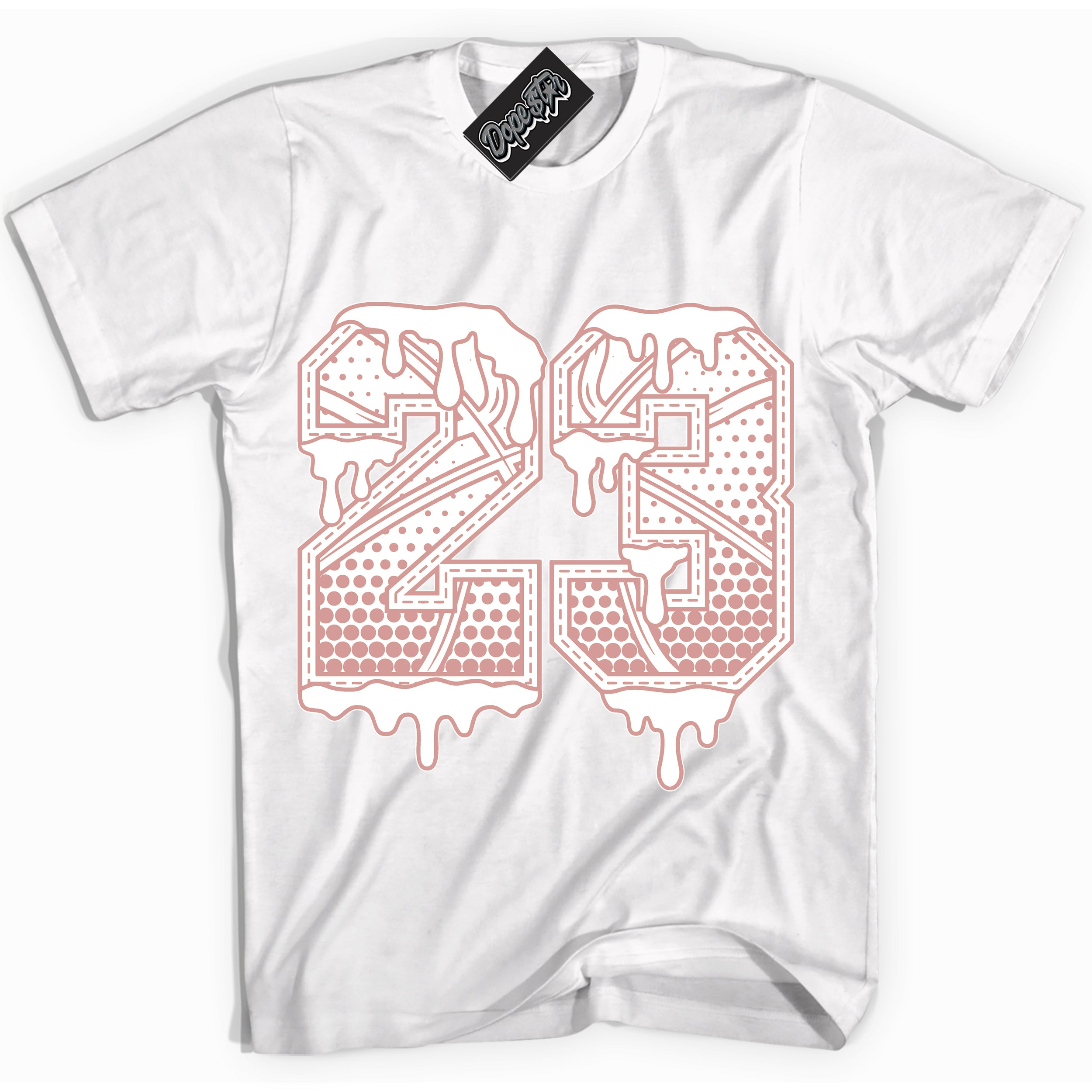 Cool White Shirt with “ 23 Ball ” design that perfectly matches Legend Pink 11s Jordans.
