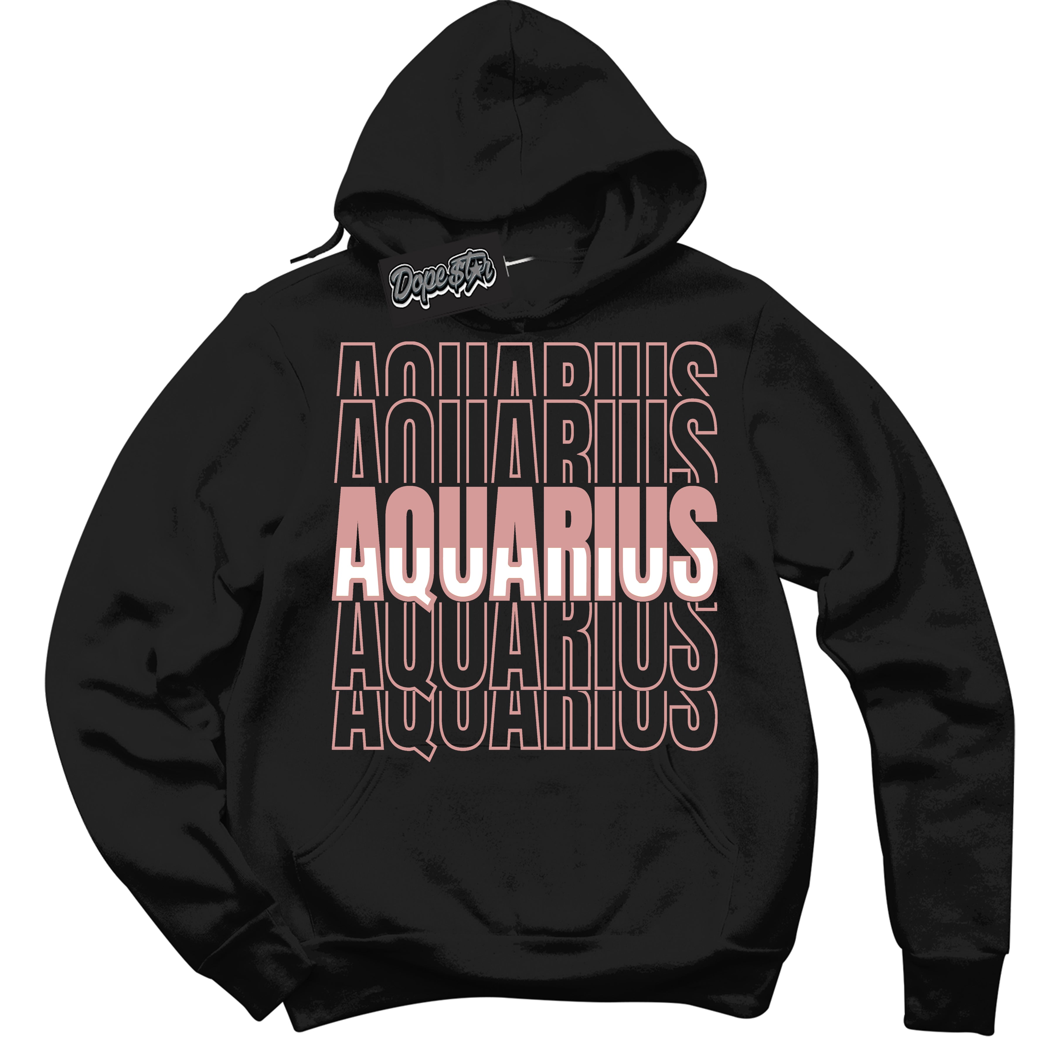 Cool Black Hoodie with “ Aquarius ”  design that Perfectly Matches Legend Pink 11s Jordans.