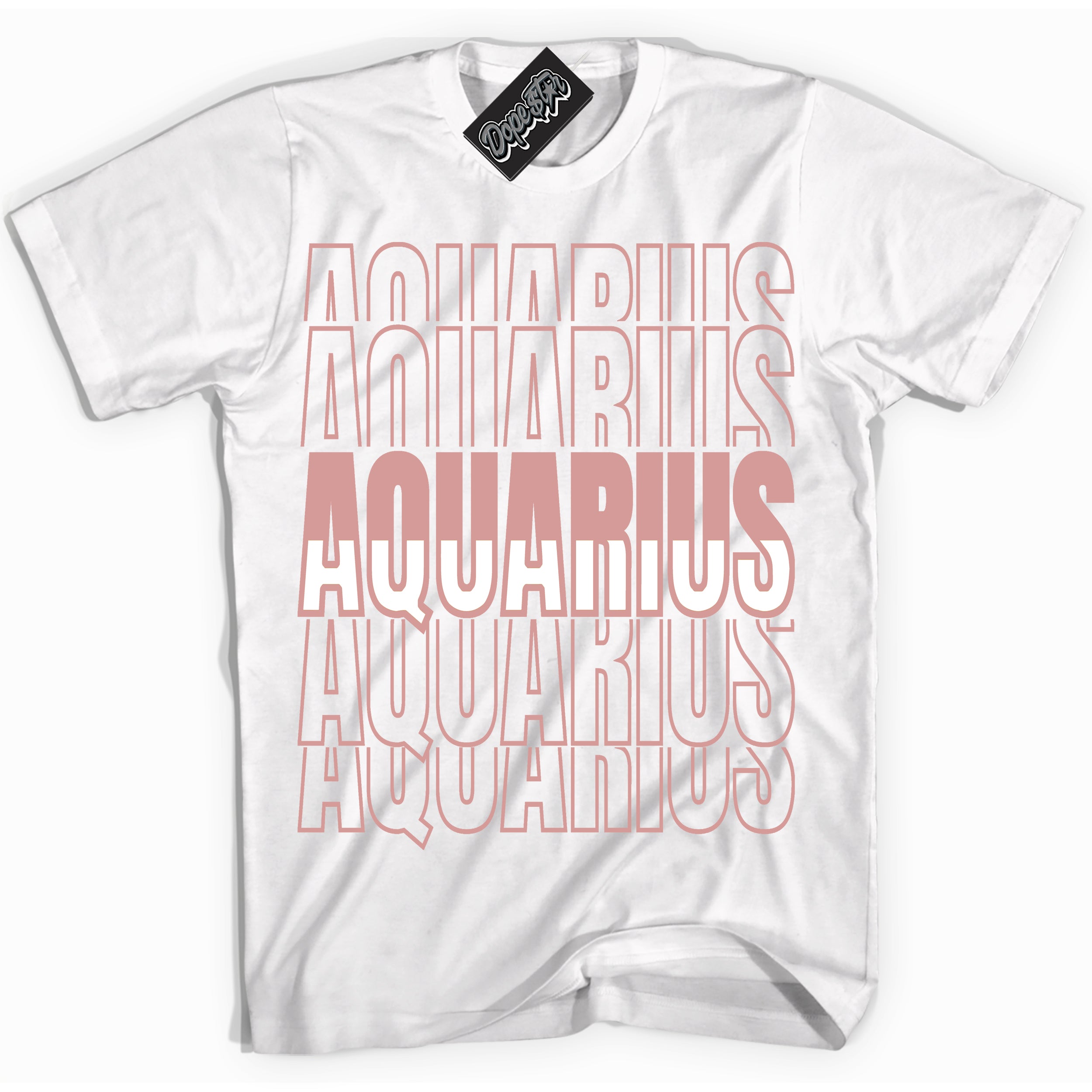 Cool White Shirt with “ Aquarius ” design that perfectly matches Legend Pink 11s Jordans.