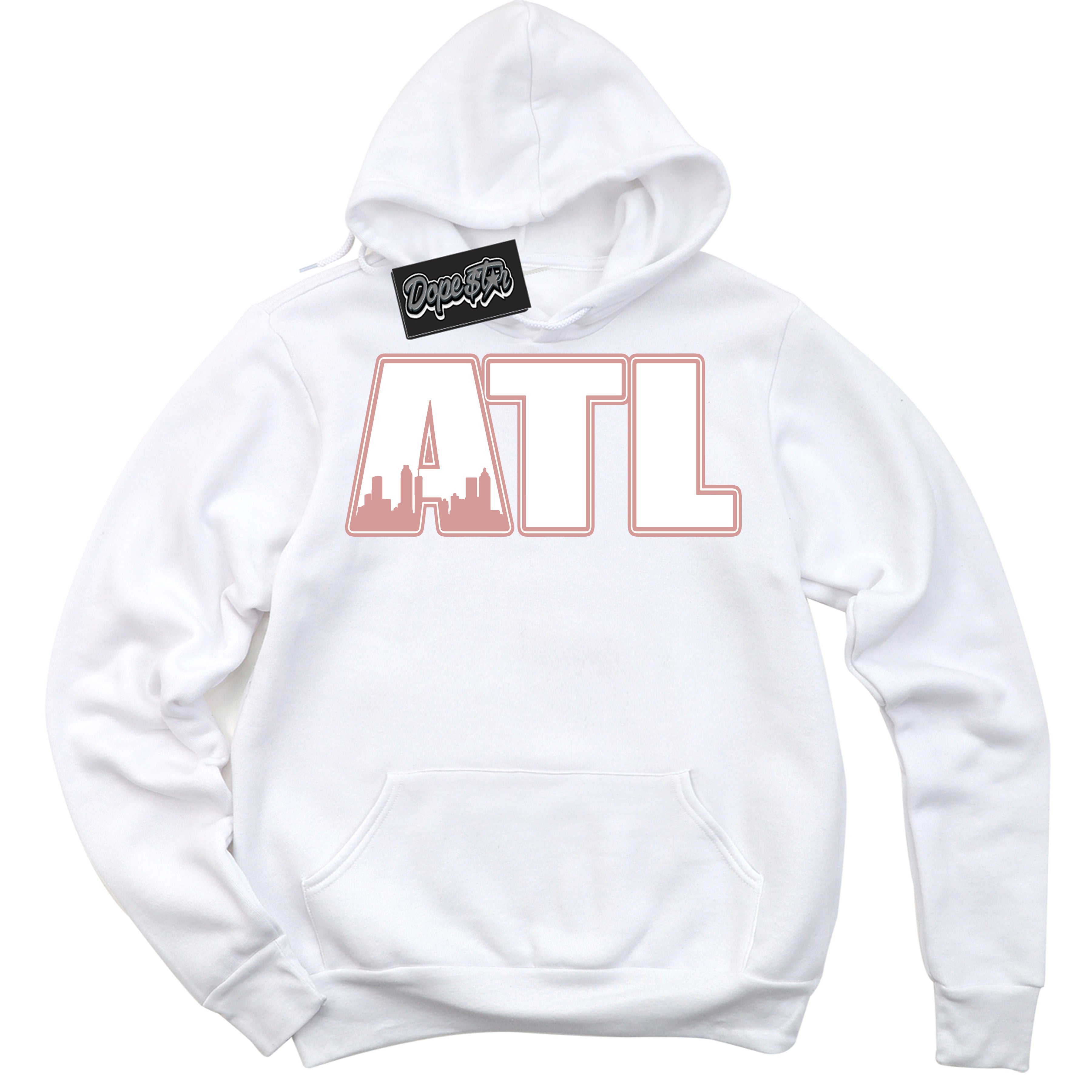 Cool White Hoodie with “ Atlanta ”  design that Perfectly Matches Legend Pink 11s Jordans.
