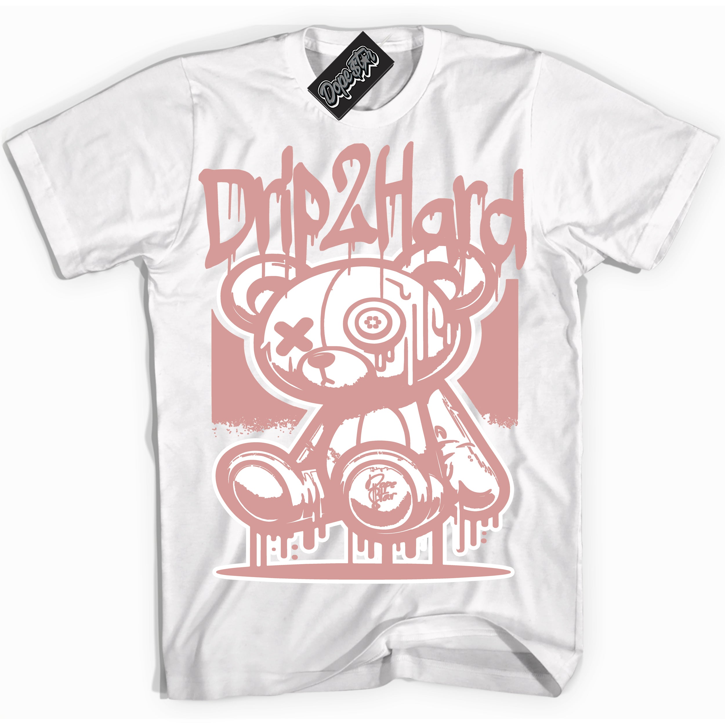Cool White Shirt with “ Drip 2 Hard ” design that perfectly matches Legend Pink 11s Jordans.