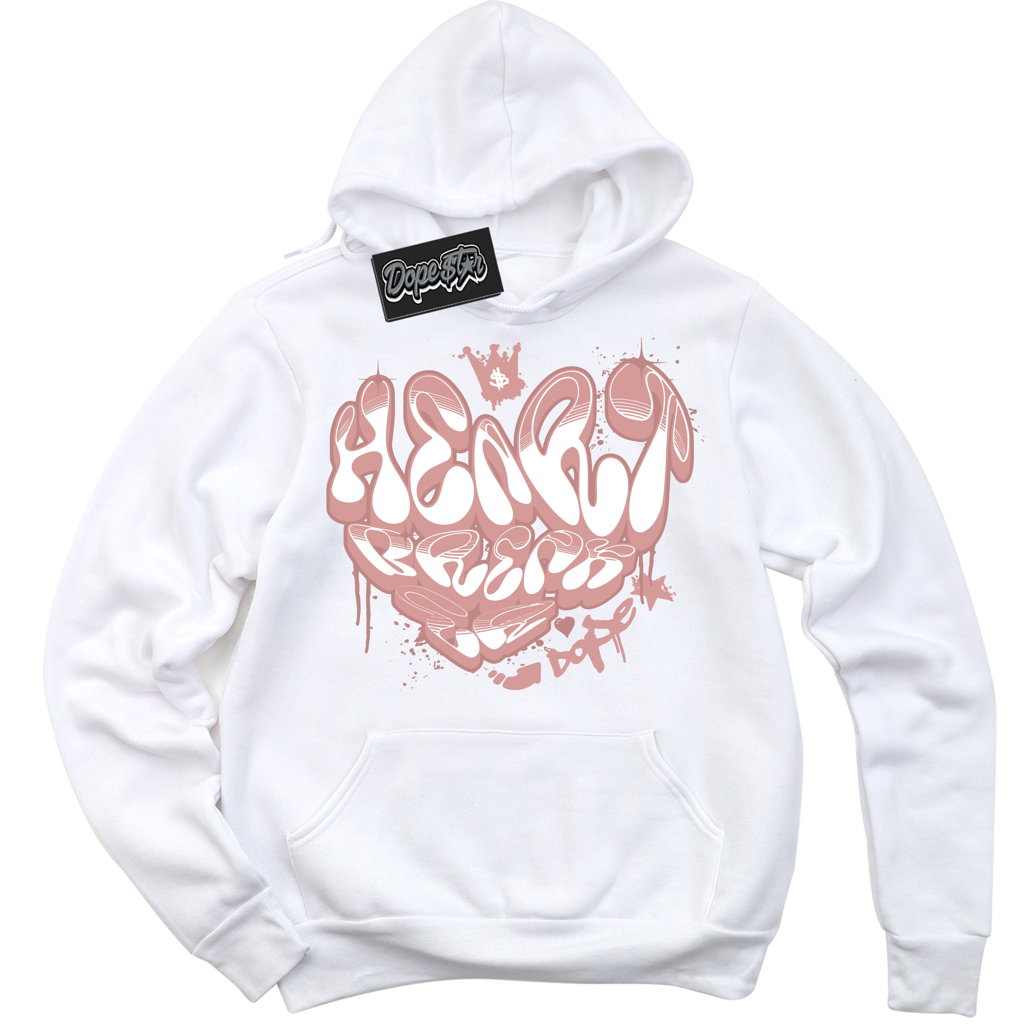 Cool White Hoodie with “ Heartbreaker Graffiti ”  design that Perfectly Matches Legend Pink 11s Jordans.