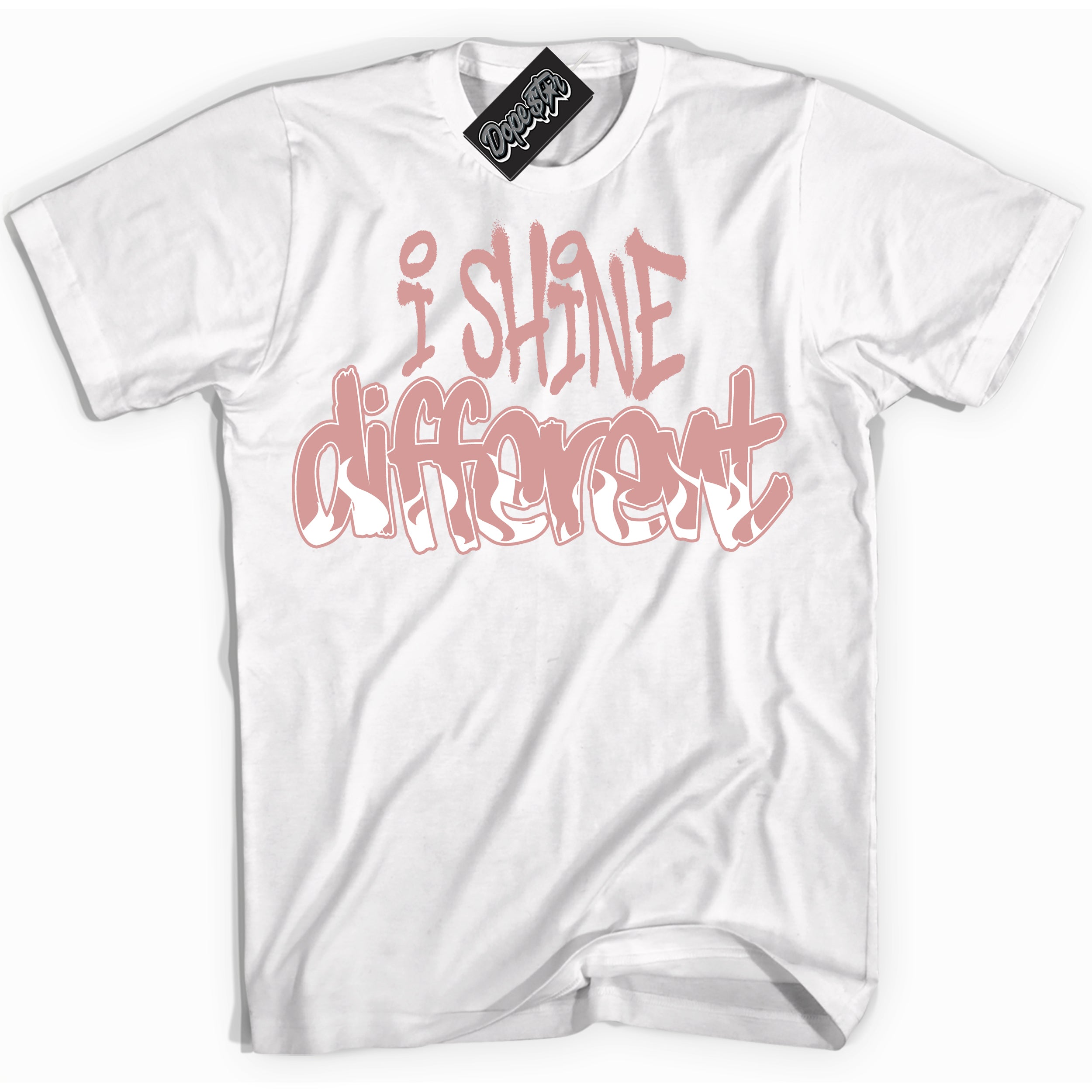 Cool White Shirt with “ I Shine Different ” design that perfectly matches Legend Pink 11s Jordans.