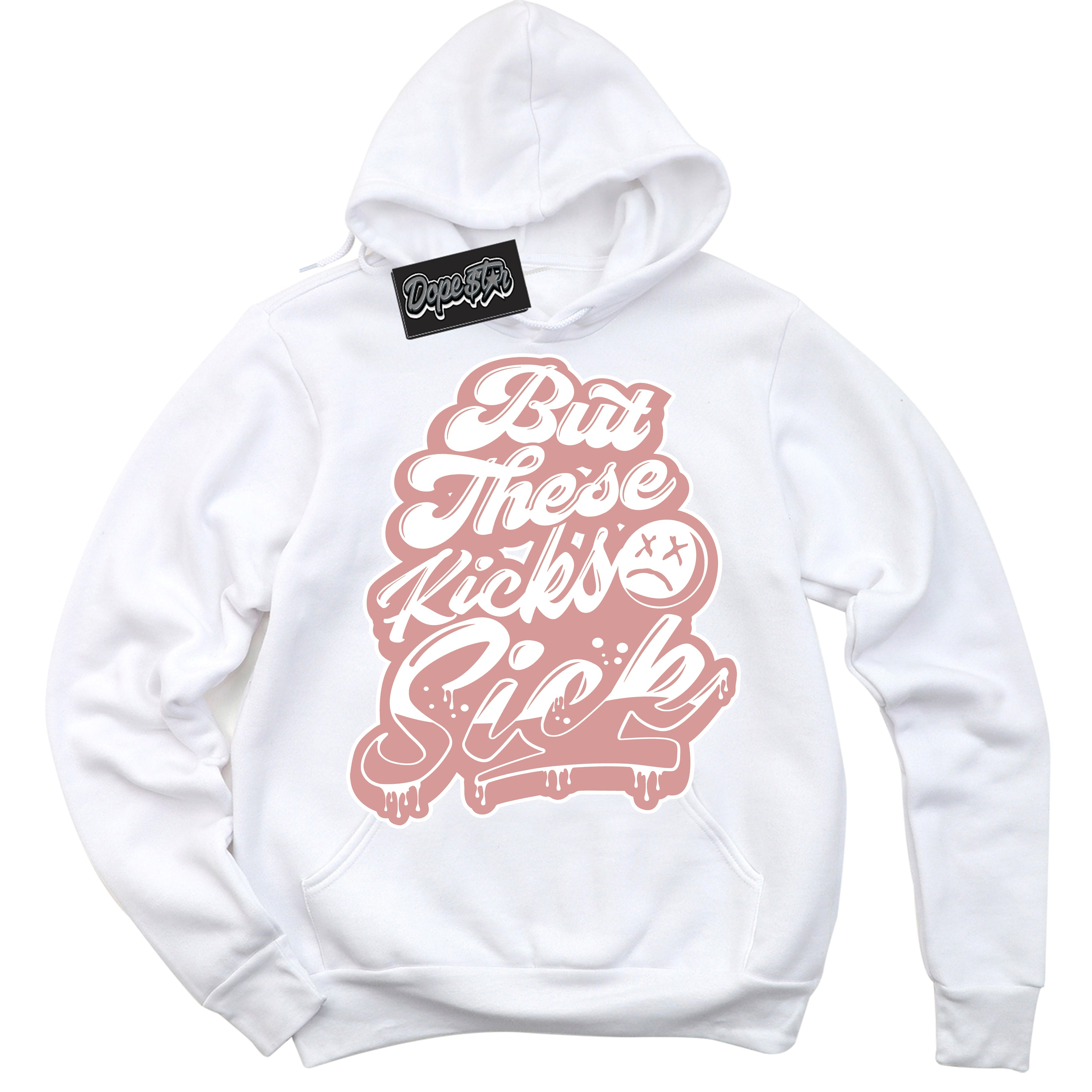 Cool White Hoodie with “ Kick Sick ”  design that Perfectly Matches Legend Pink 11s Jordans.