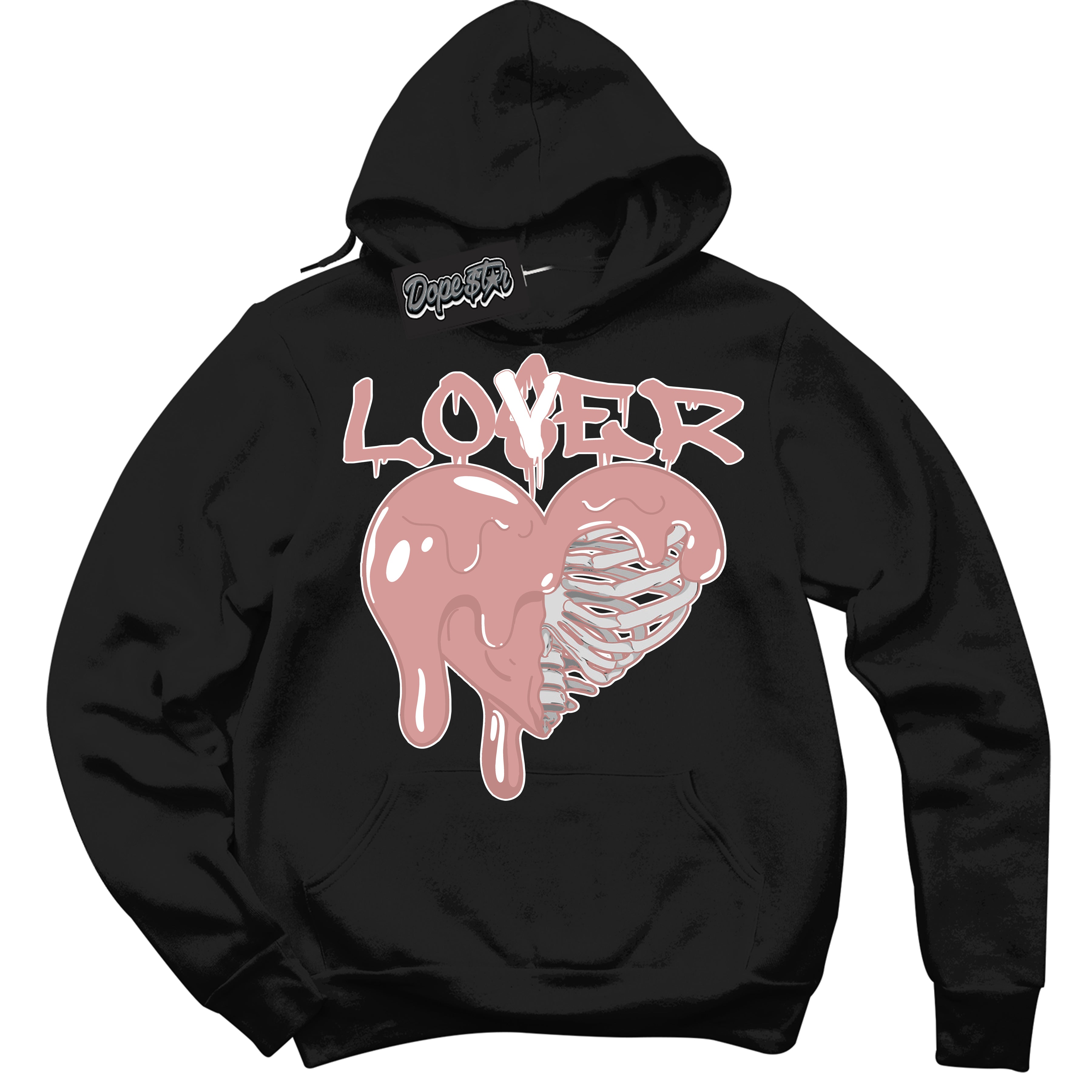 Cool Black Hoodie with “ Lover Loser ”  design that Perfectly Matches Legend Pink 11s Jordans.