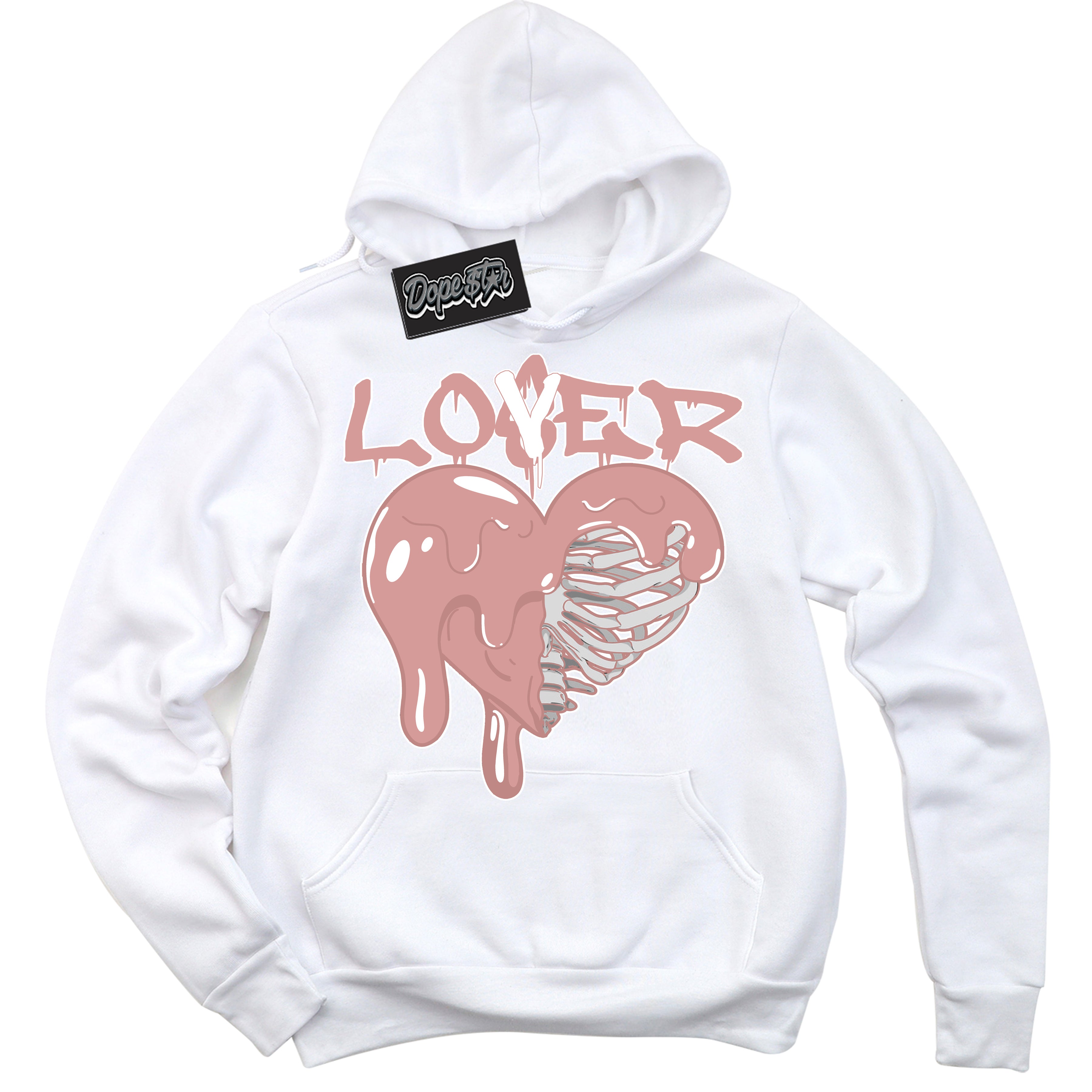 Cool White Hoodie with “ Lover Loser ”  design that Perfectly Matches Legend Pink 11s Jordans.