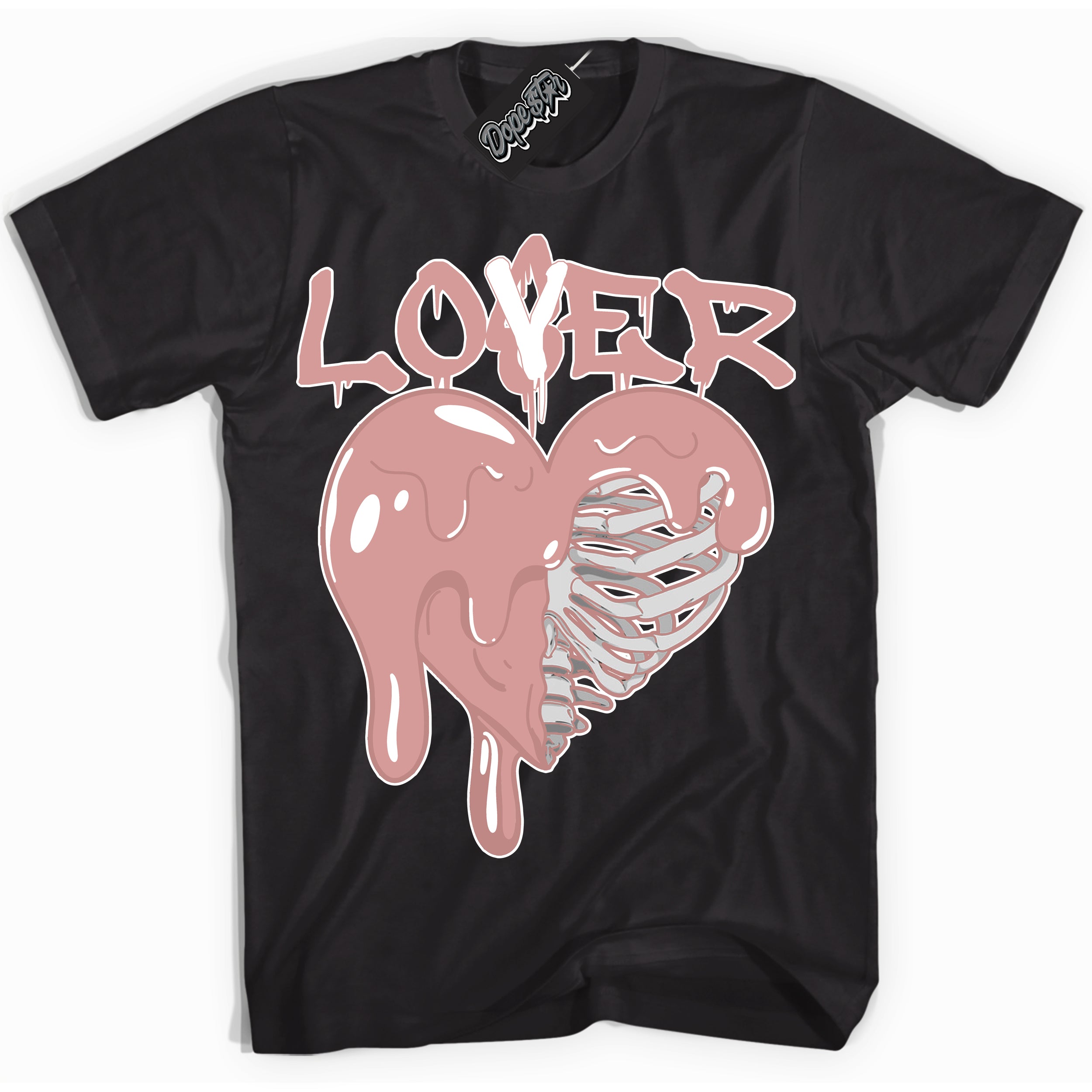 Cool Black Shirt with “ Lover Loser ” design that perfectly matches Legend Pink 11s Jordans.