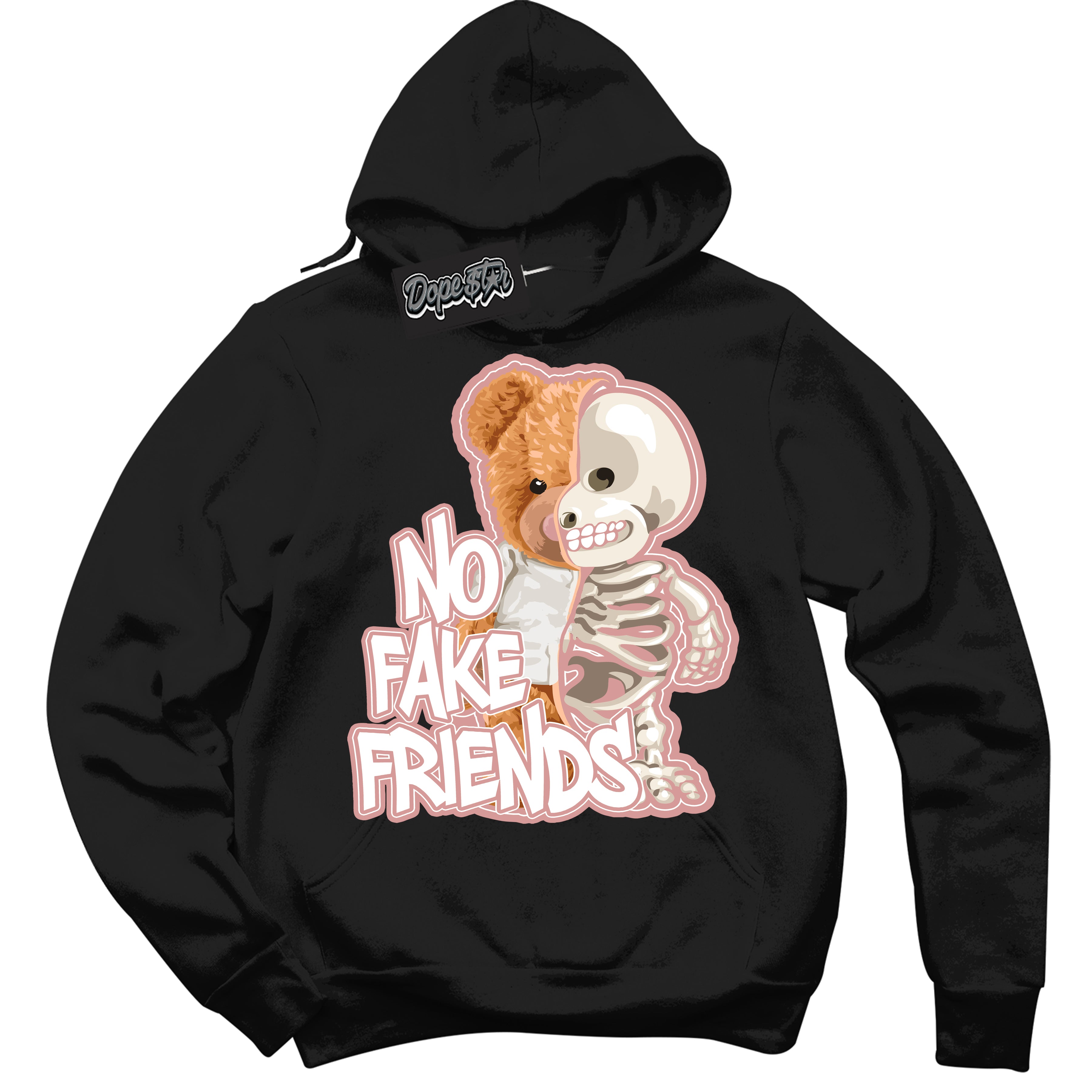 Cool Black Hoodie with “ No Fake Friends ”  design that Perfectly Matches Legend Pink 11s Jordans.