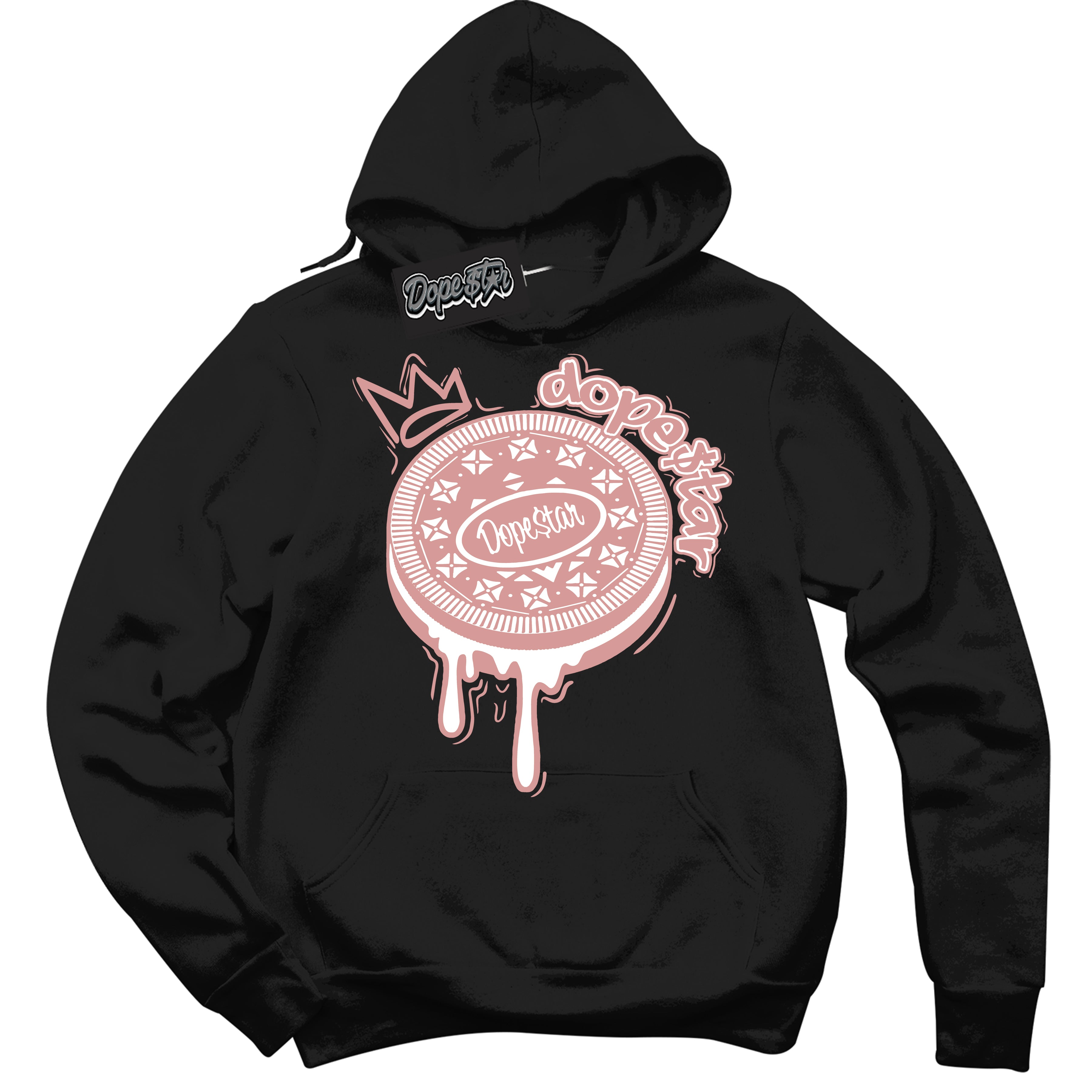 Cool Black Hoodie with “ Oreo DS ”  design that Perfectly Matches Legend Pink 11s Jordans.