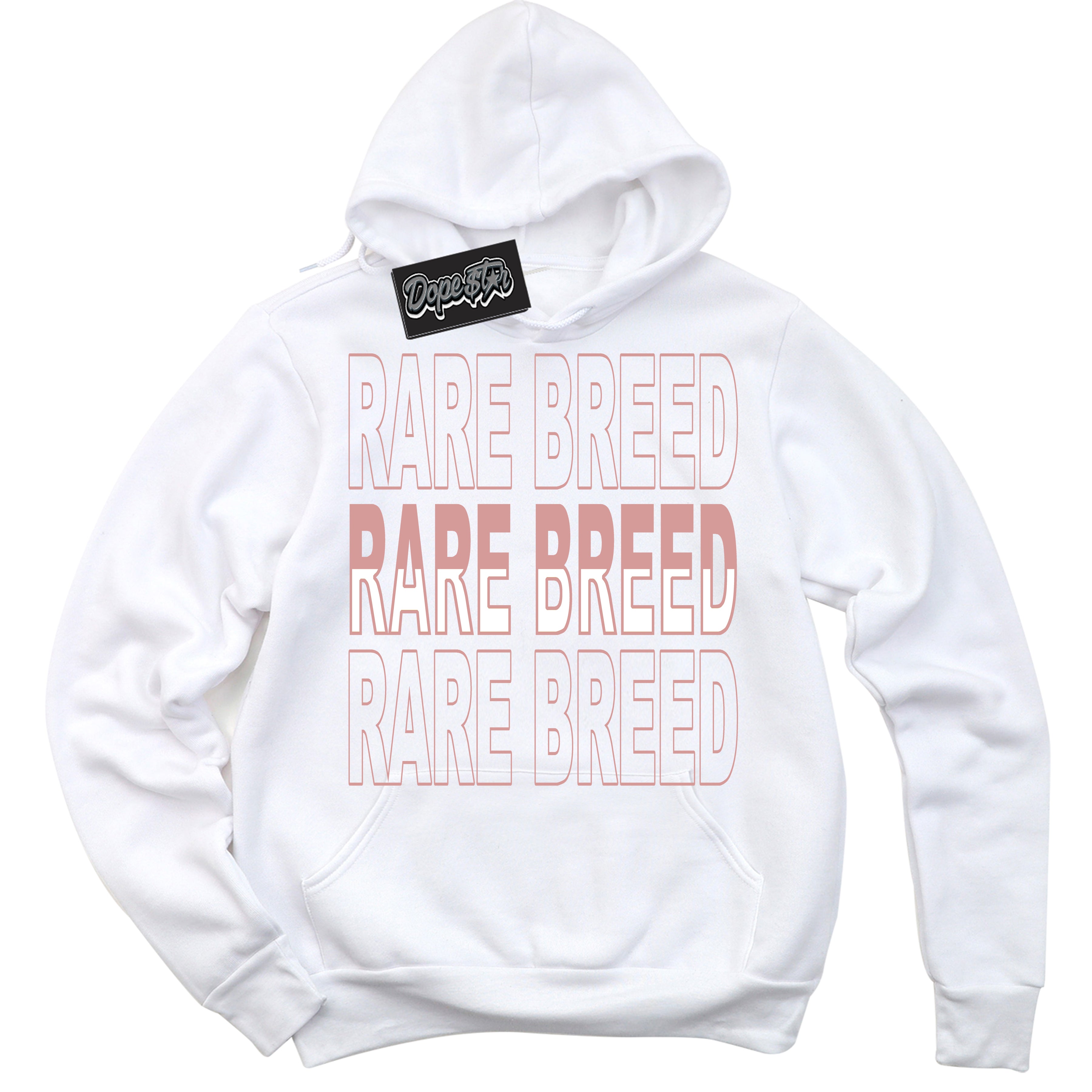 Cool White Hoodie with “ Rare Breed ”  design that Perfectly Matches Legend Pink 11s Jordans.