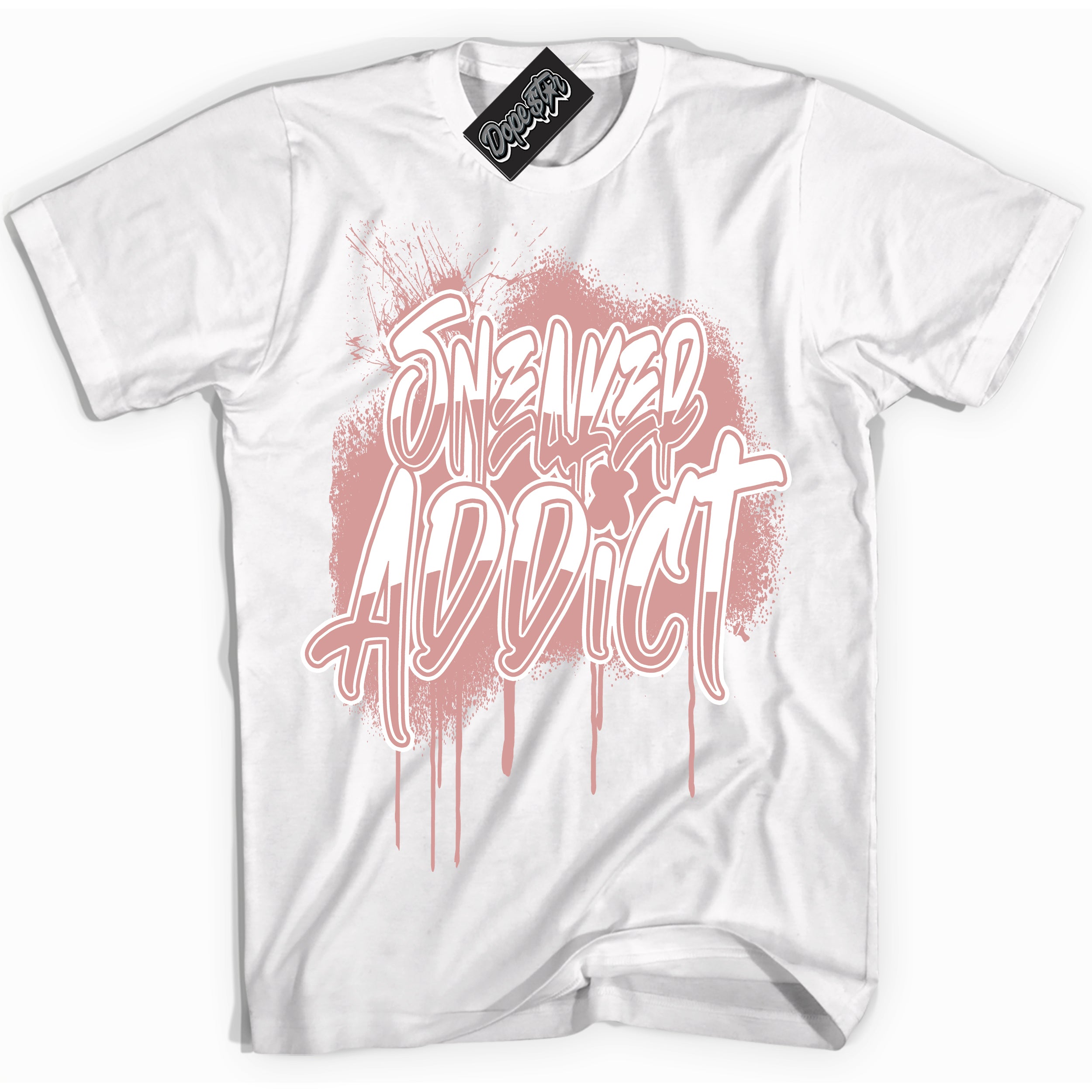 Cool White Shirt with “ Sneaker Addict ” design that perfectly matches Legend Pink 11s Jordans.