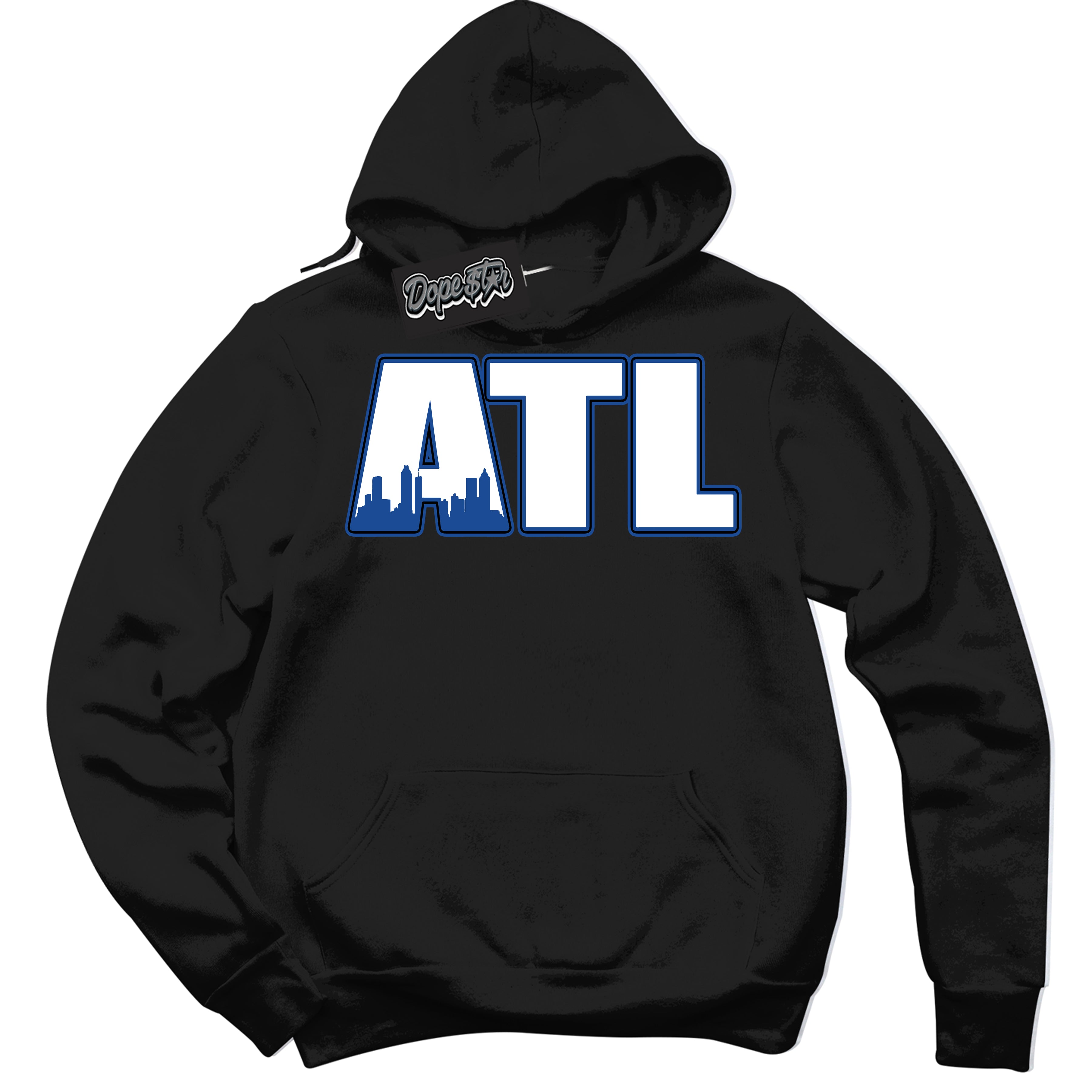 AJ12 Retro Blueberry ‘Atlanta’ – Black Streetwear Hoodie | Sneaker Matching sweatshirt for AJ12 Retro Blueberry | Men's and Women's Streetwear Graphic Hoodie by Sneaker Shirts Outlet.
