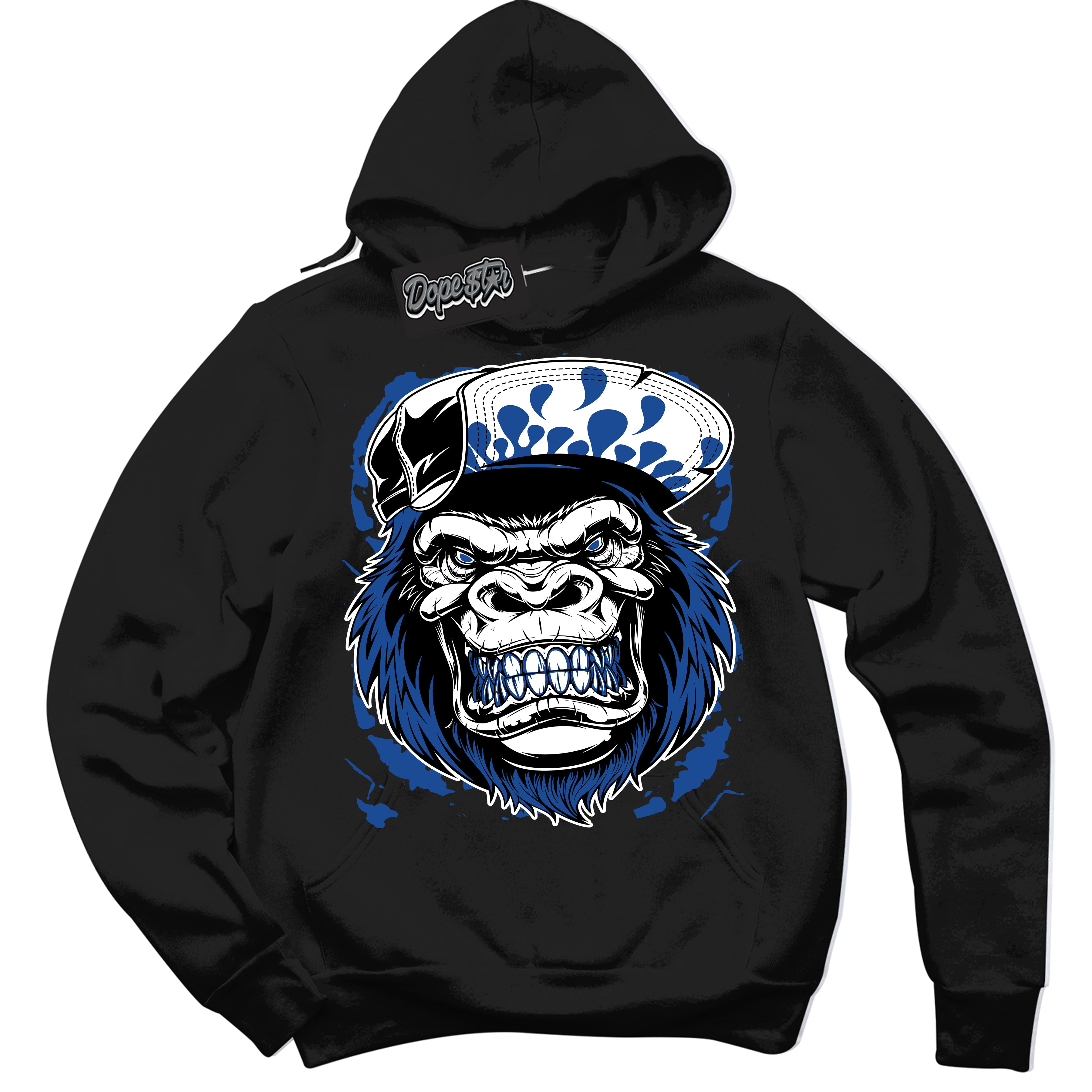 AJ12 Retro Blueberry ‘Gorilla Beast’ – Black Streetwear Hoodie | Sneaker Matching sweatshirt for AJ12 Retro Blueberry | Men's and Women's Streetwear Graphic Hoodie by Sneaker Shirts Outlet.