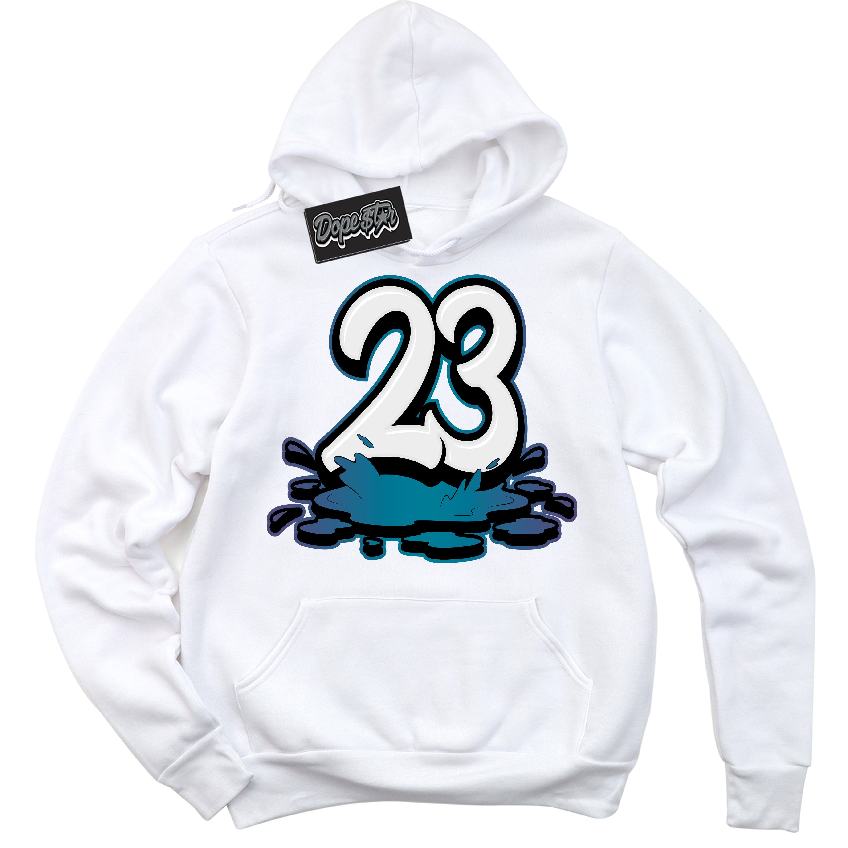 Cool White Hoodie with “ 23 Melting ”  design that Perfectly Matches Love Letter 14s Sneakers.