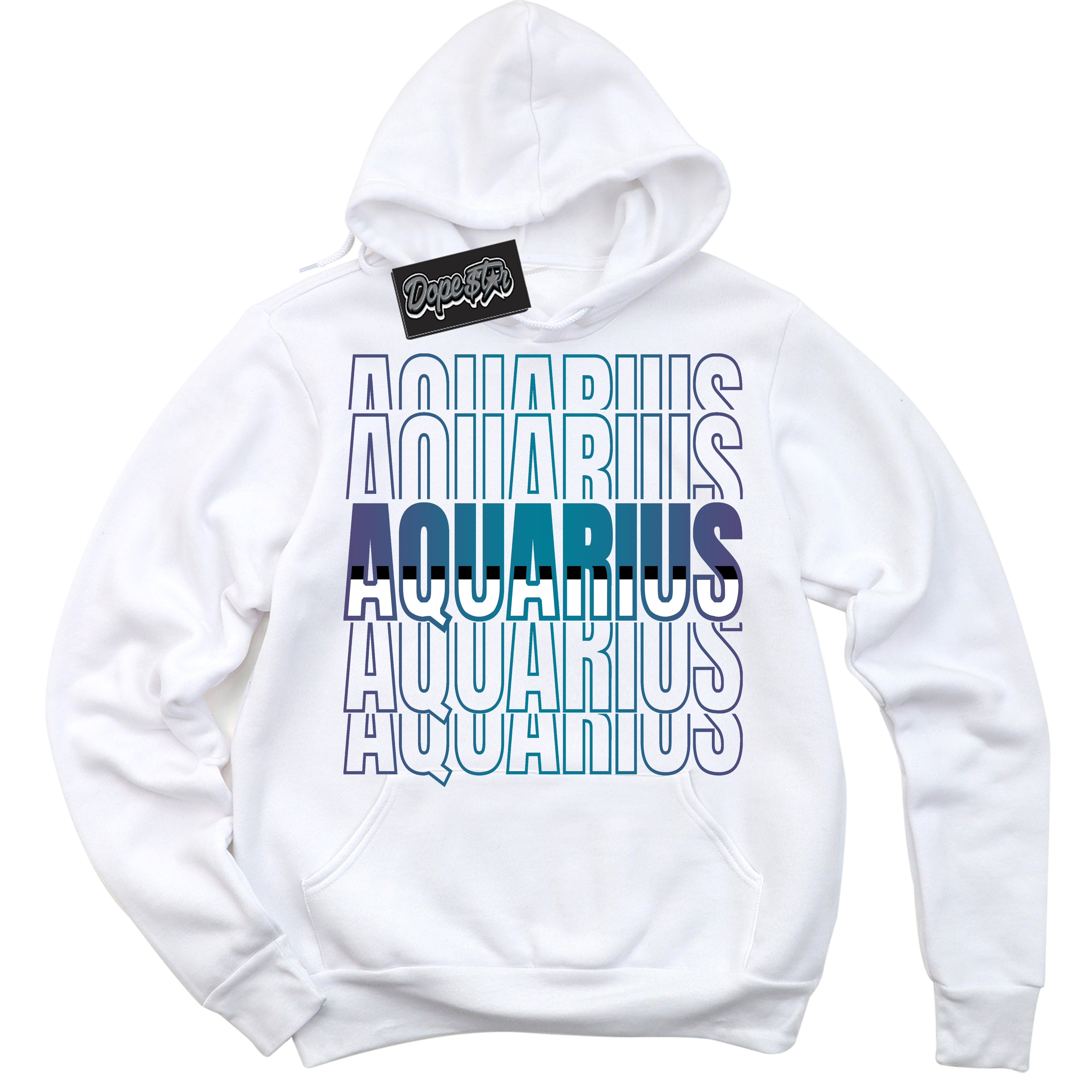 Cool White Hoodie with “ Aquarius ”  design that Perfectly Matches Love Letter 14s Sneakers.