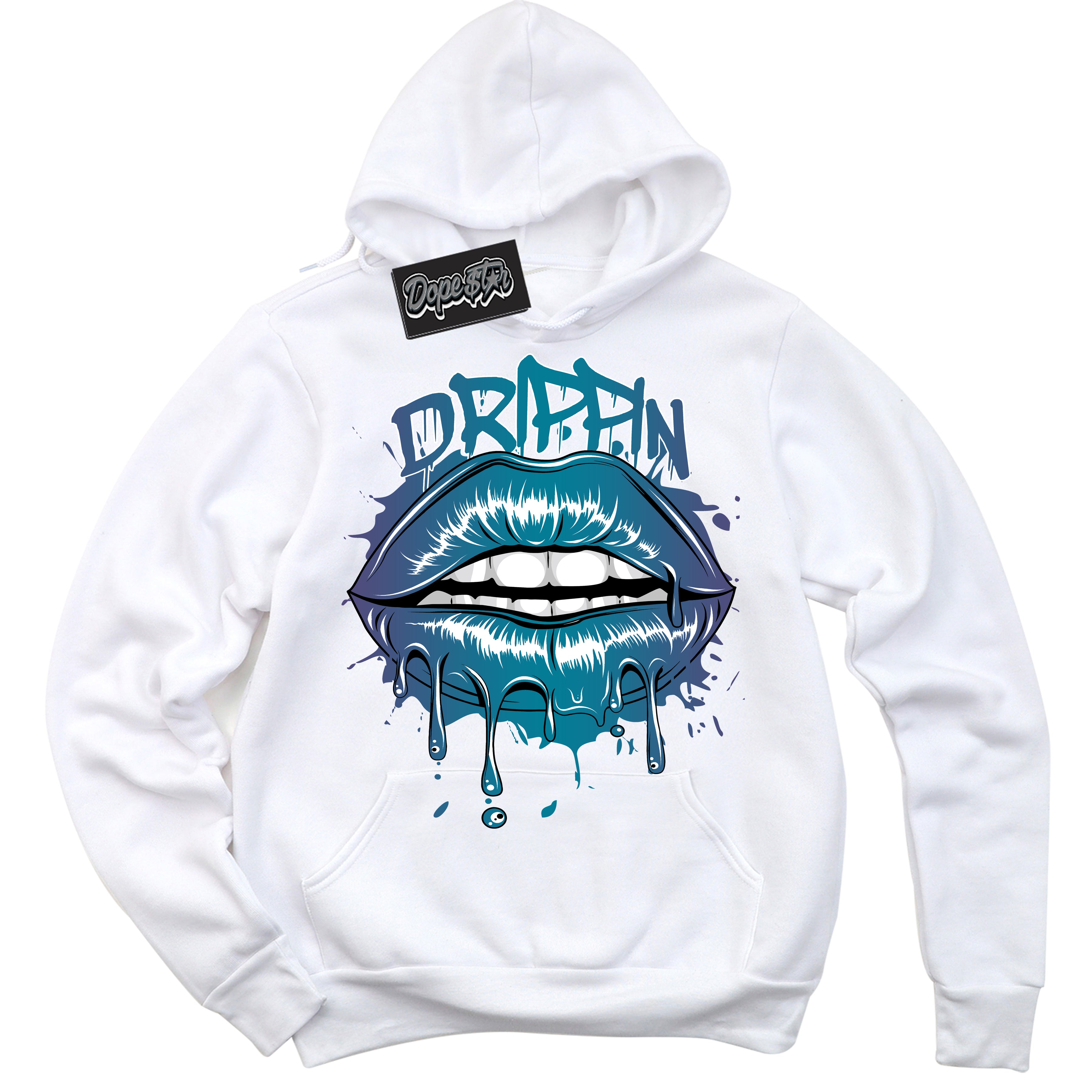 Cool White Hoodie with “ Drippin ”  design that Perfectly Matches Love Letter 14s Sneakers.