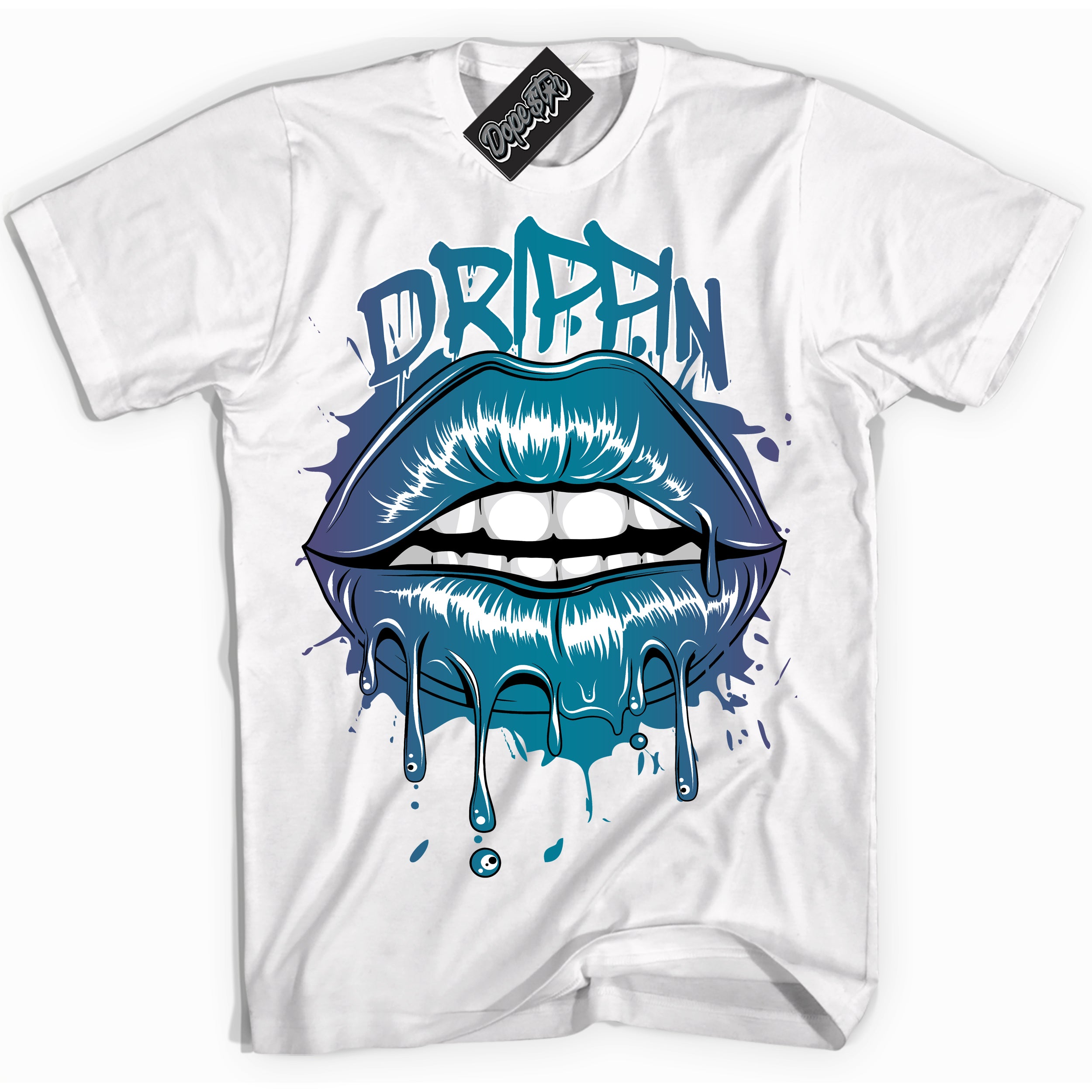 Cool White Shirt with “ Drippin” design that perfectly matches Love Letter 14s Sneakers.