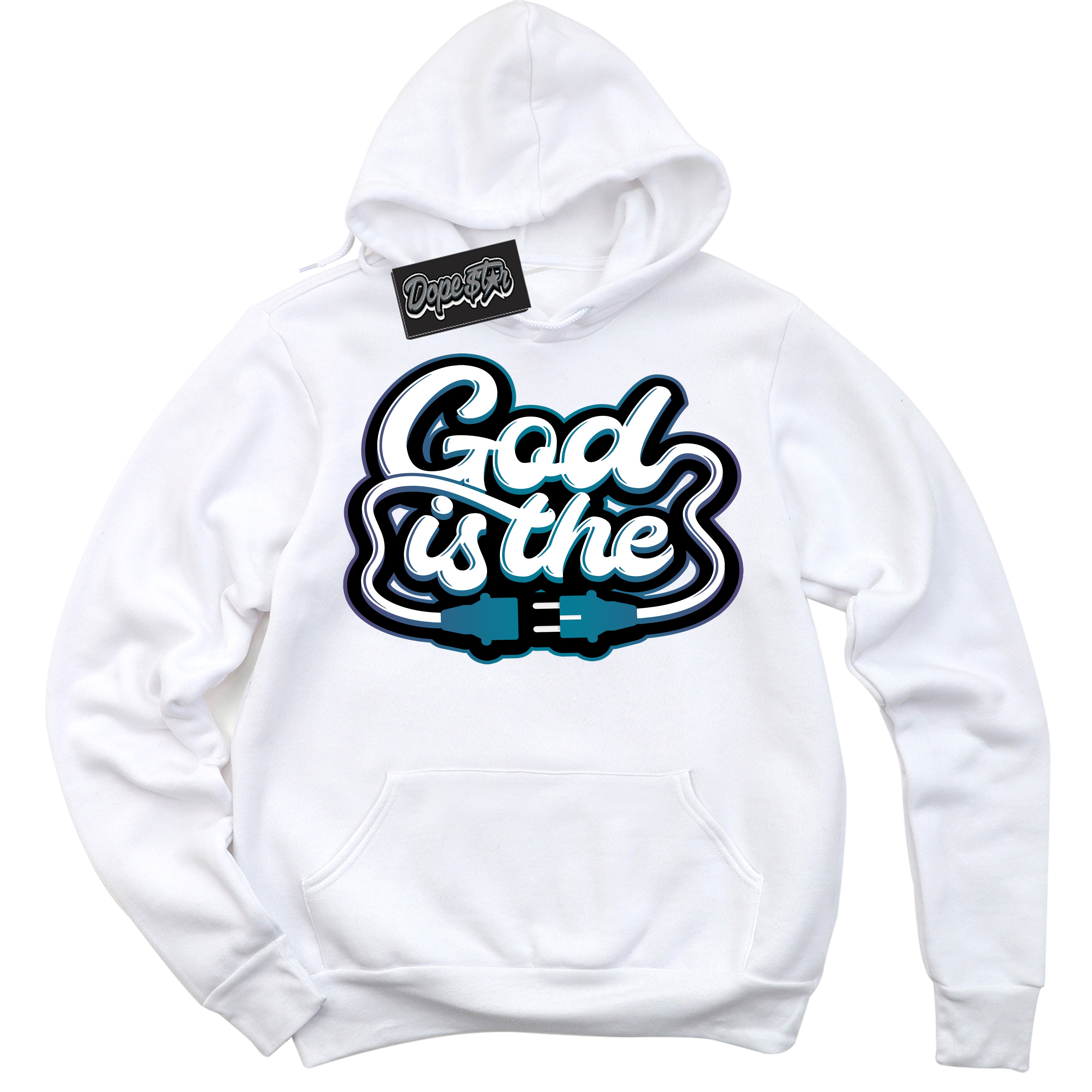 Cool White Hoodie with “ God Is The ”  design that Perfectly Matches Love Letter 14s Sneakers.