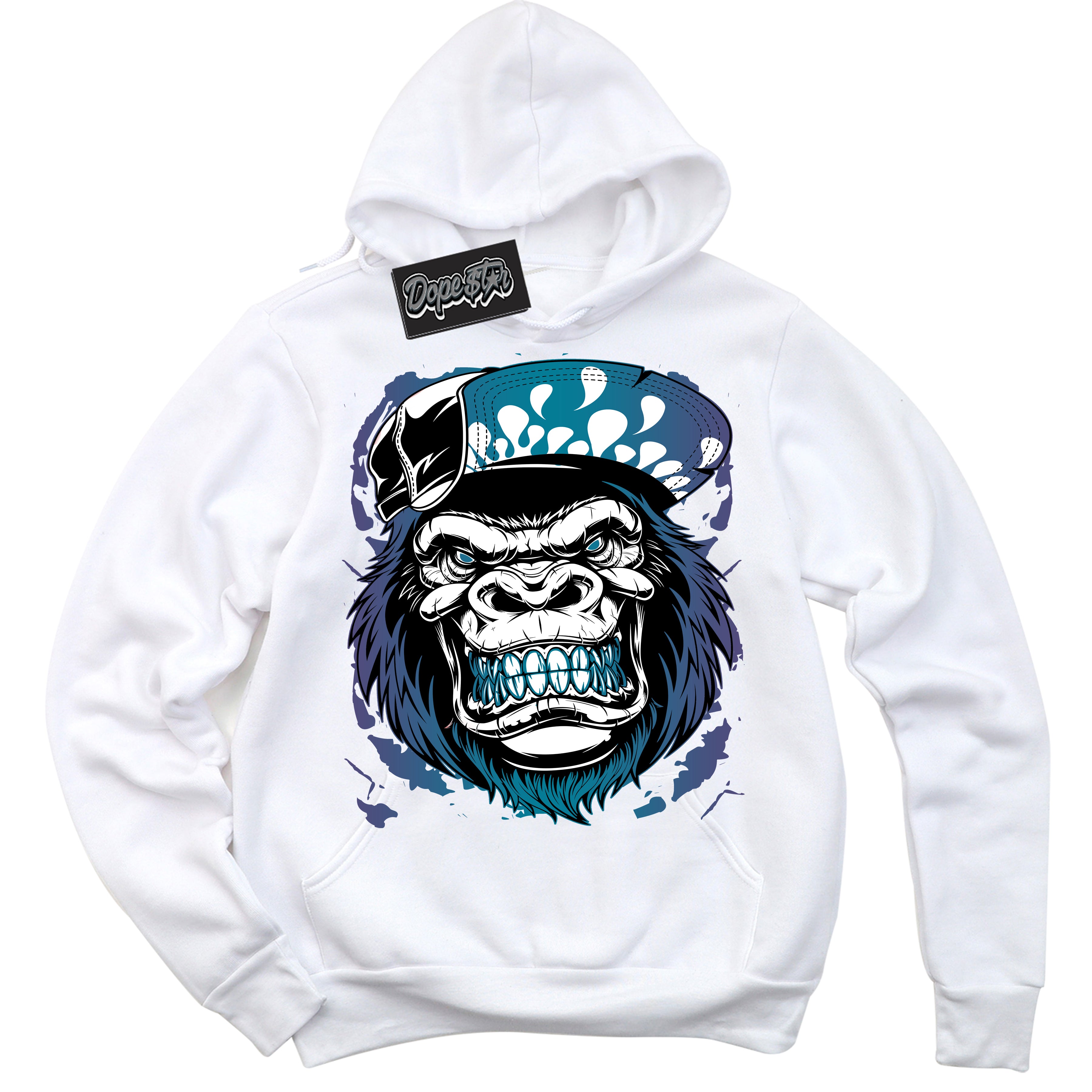 Cool White Hoodie with “ Gorilla Beast ”  design that Perfectly Matches Love Letter 14s Sneakers.