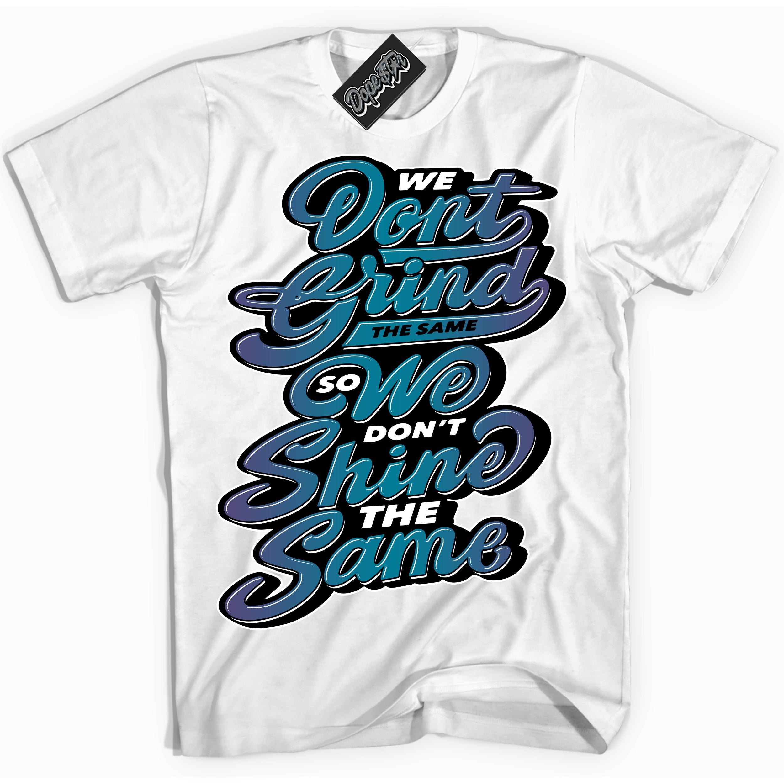Cool White Shirt with “ Grind Shine” design that perfectly matches Love Letter 14s Sneakers.