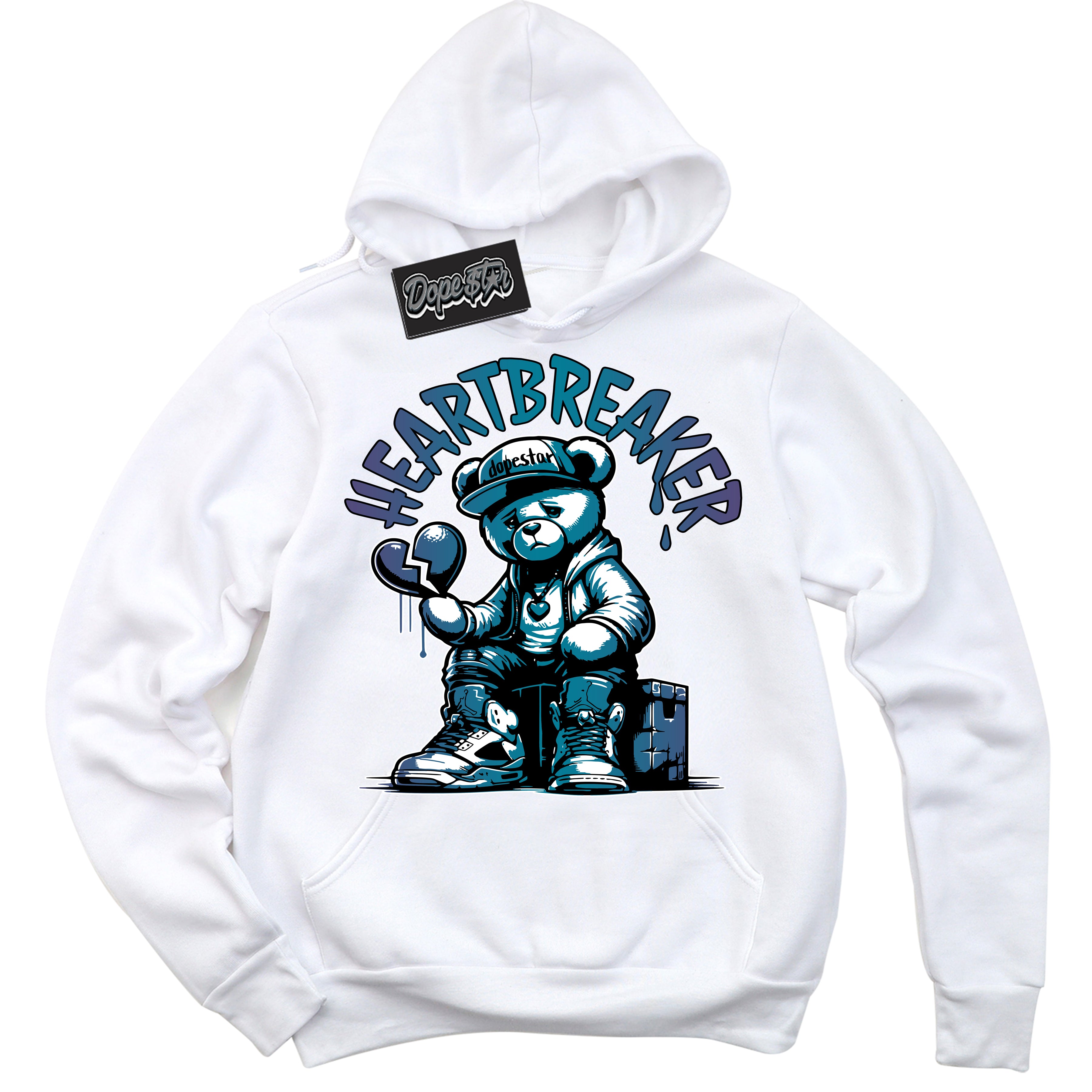 Cool White Hoodie with “ Heartbreaker Bear ”  design that Perfectly Matches Love Letter 14s Sneakers.