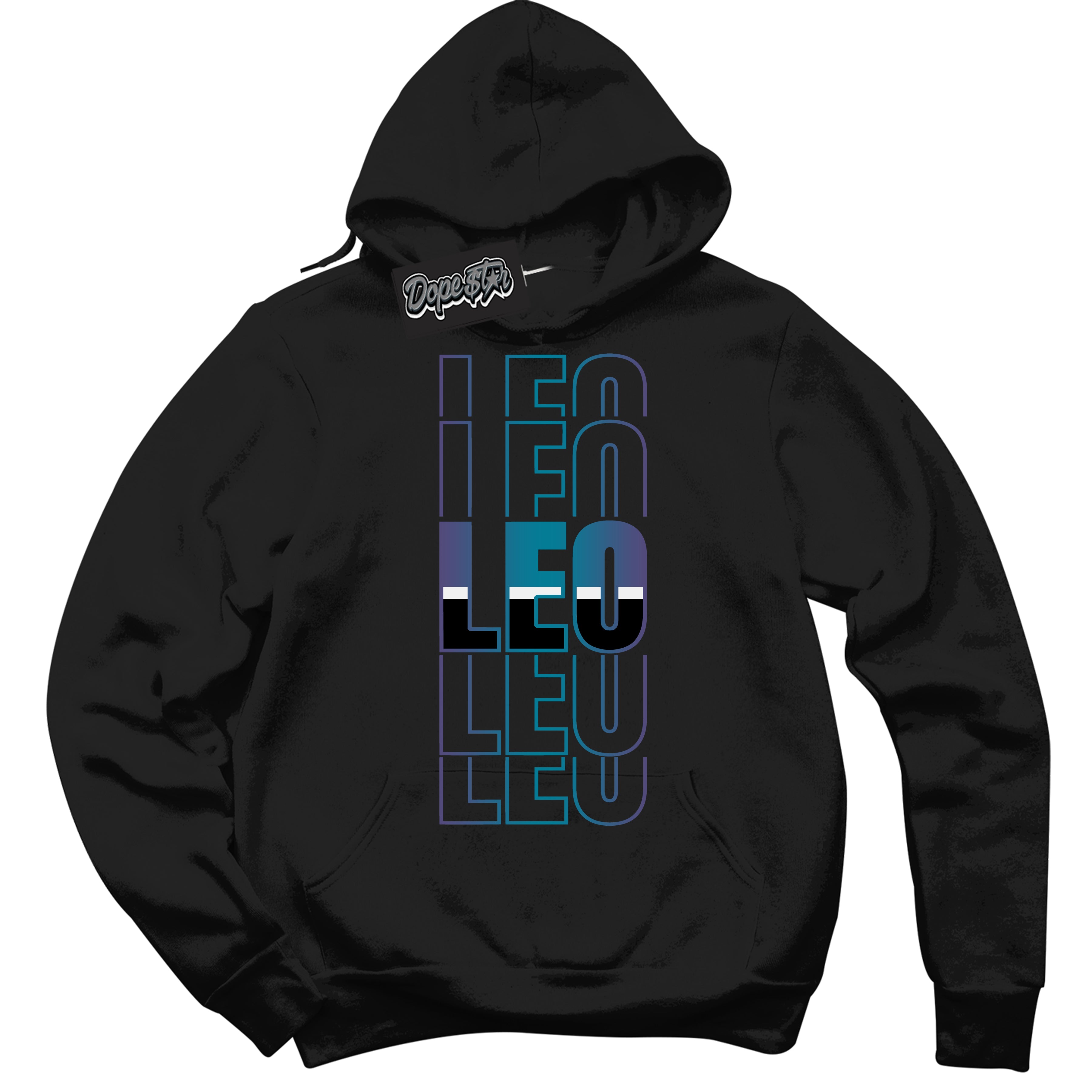 Cool Black Hoodie with “ Leo ”  design that Perfectly Matches Love Letter 14s Sneakers.