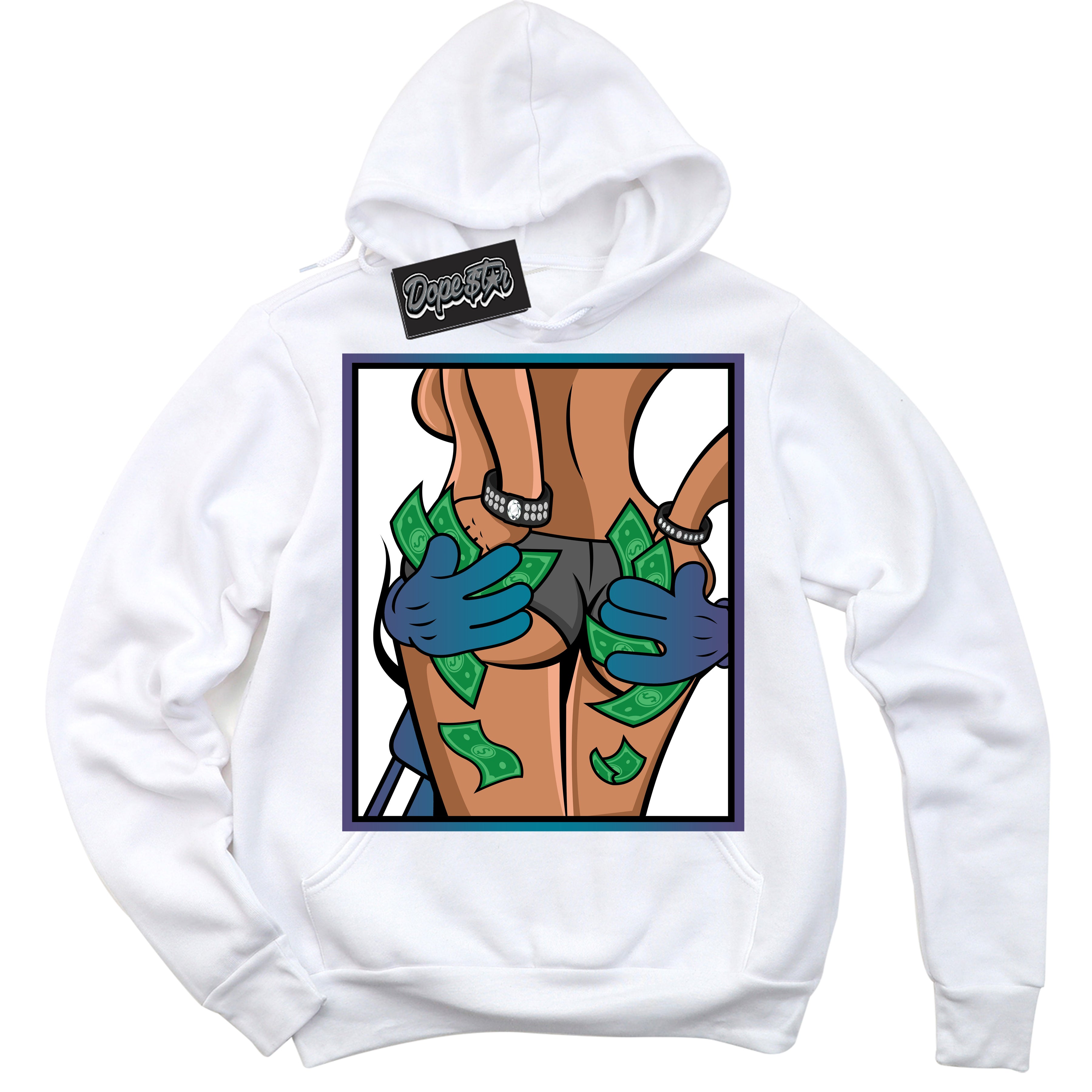 Cool White Hoodie with “ Money Hands ”  design that Perfectly Matches Love Letter 14s Sneakers.