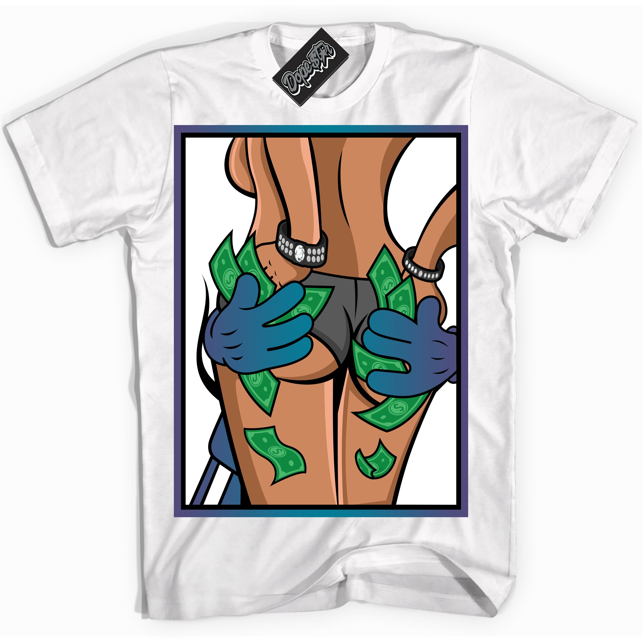 Cool White Shirt with “ Money Hands” design that perfectly matches Love Letter 14s Sneakers.