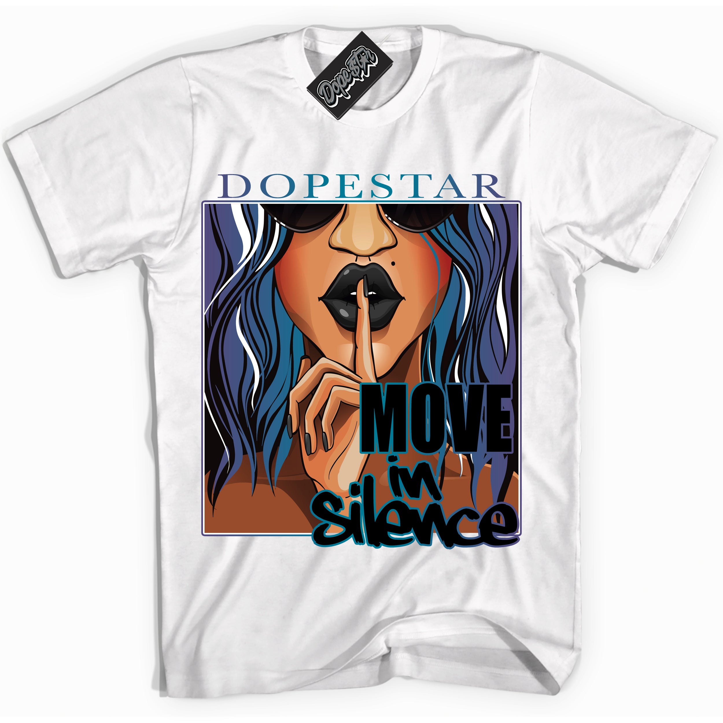 Cool White Shirt with “ Move In Silence” design that perfectly matches Love Letter 14s Sneakers.