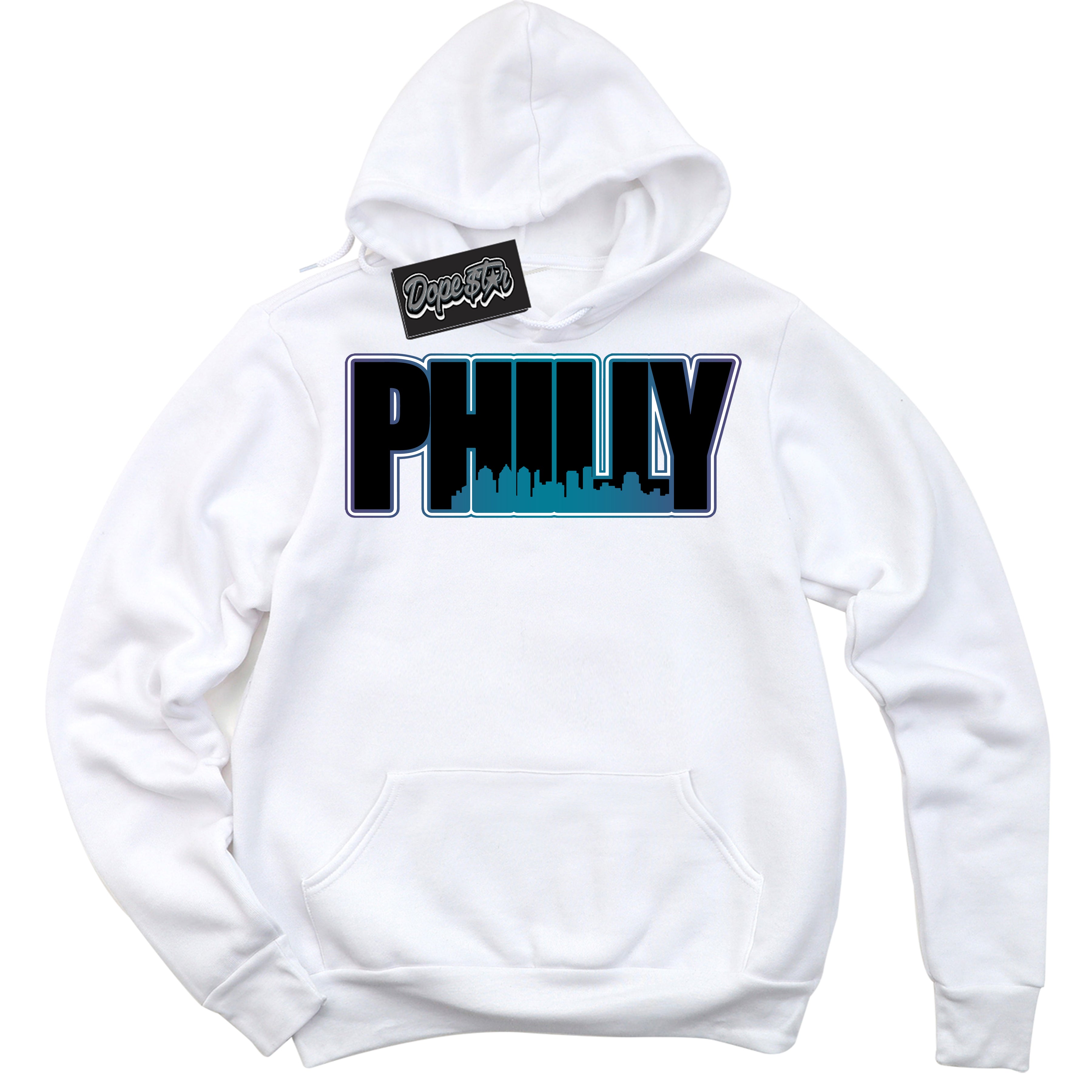 Cool White Hoodie with “ Philly ”  design that Perfectly Matches Love Letter 14s Sneakers.