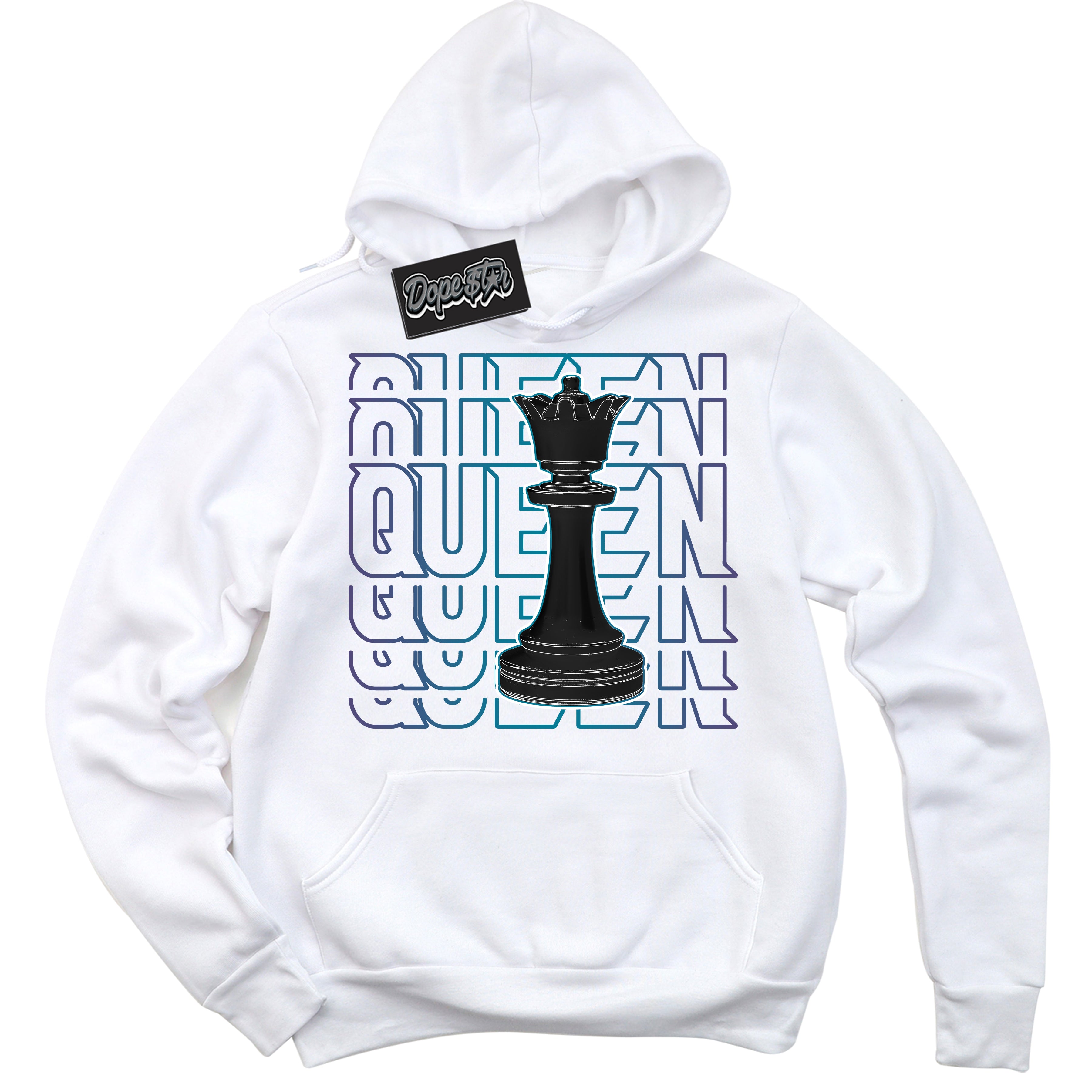 Cool White Hoodie with “ Queen Chess ”  design that Perfectly Matches Love Letter 14s Sneakers.
