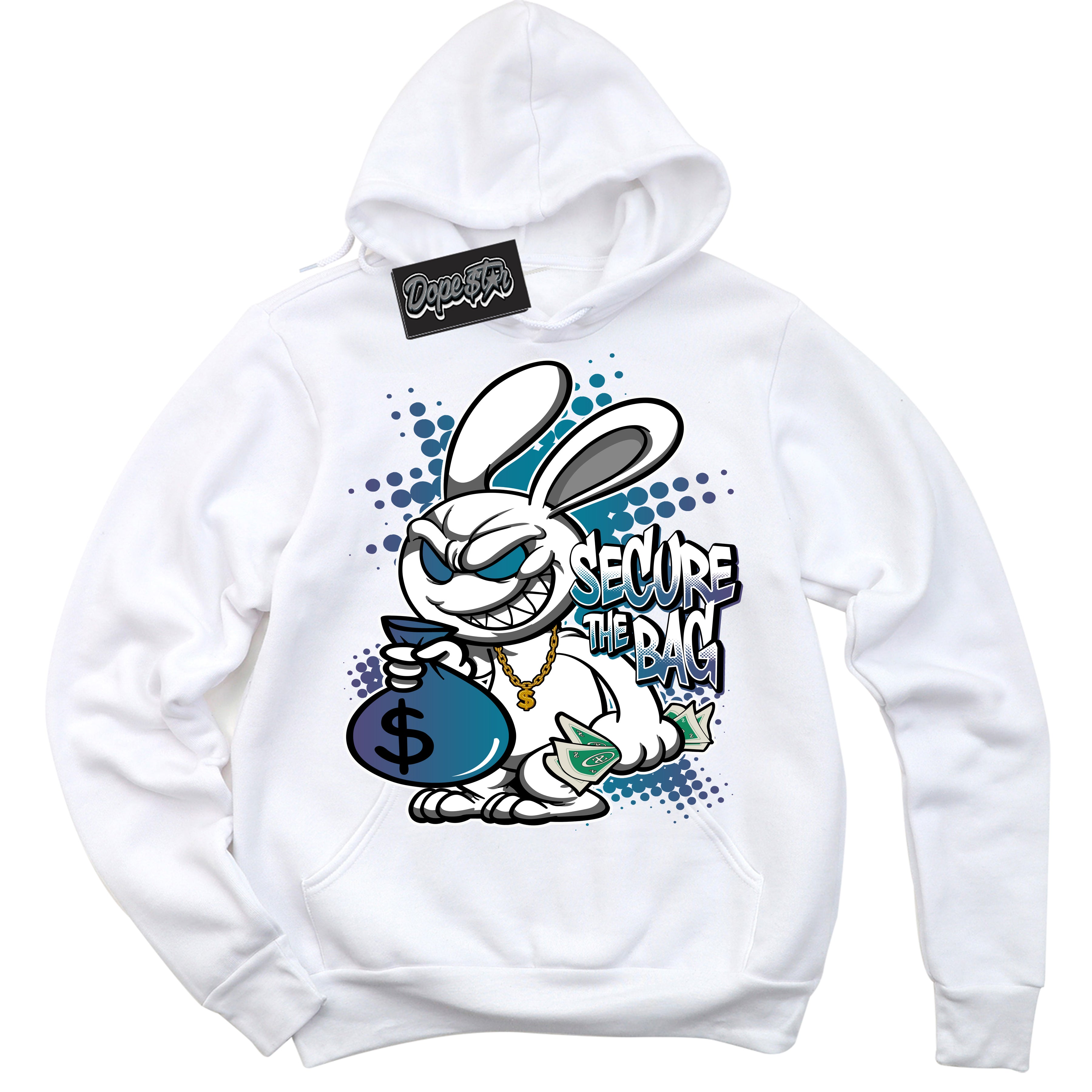 Cool White Hoodie with “ Secure The Bag ”  design that Perfectly Matches Love Letter 14s Sneakers.