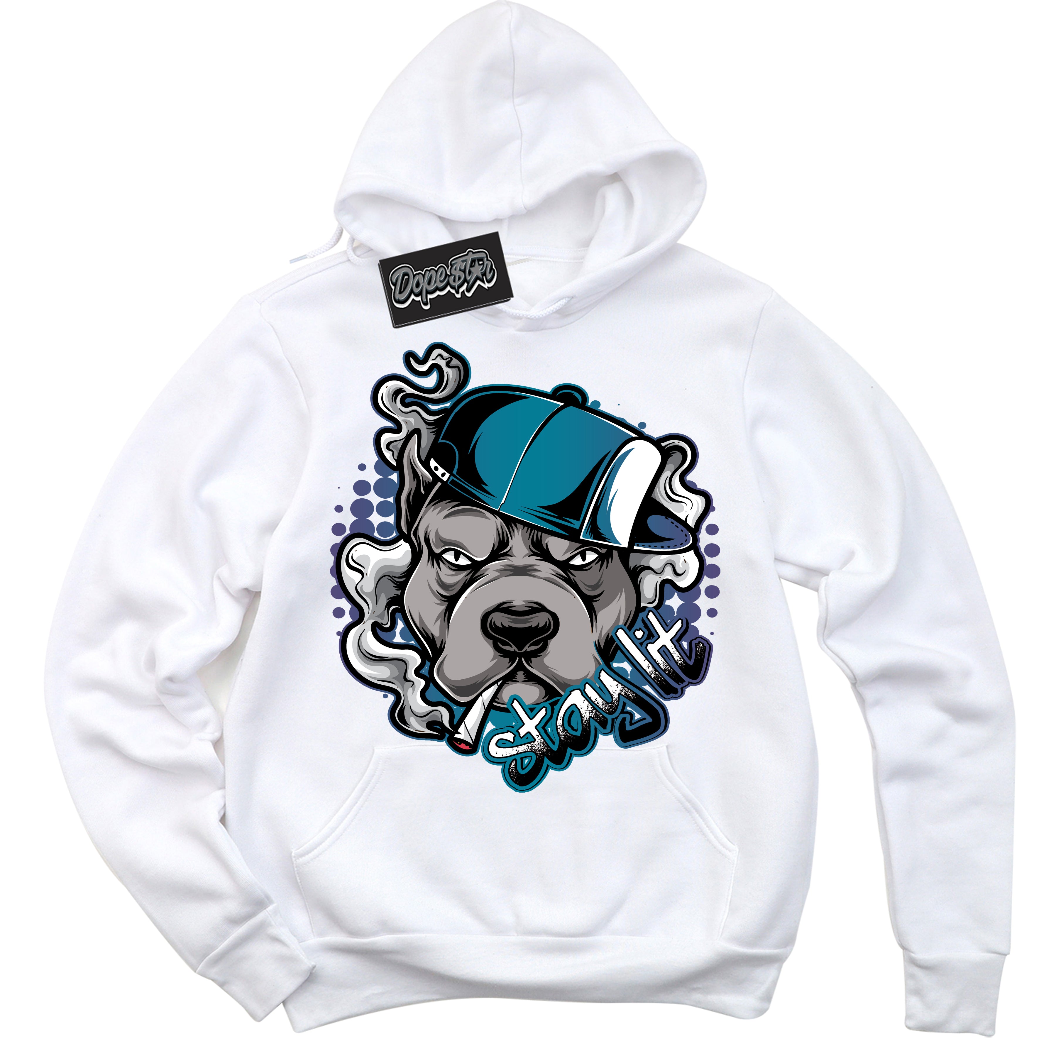 Cool White Hoodie with “ Stay Lit ”  design that Perfectly Matches Love Letter 14s Sneakers.