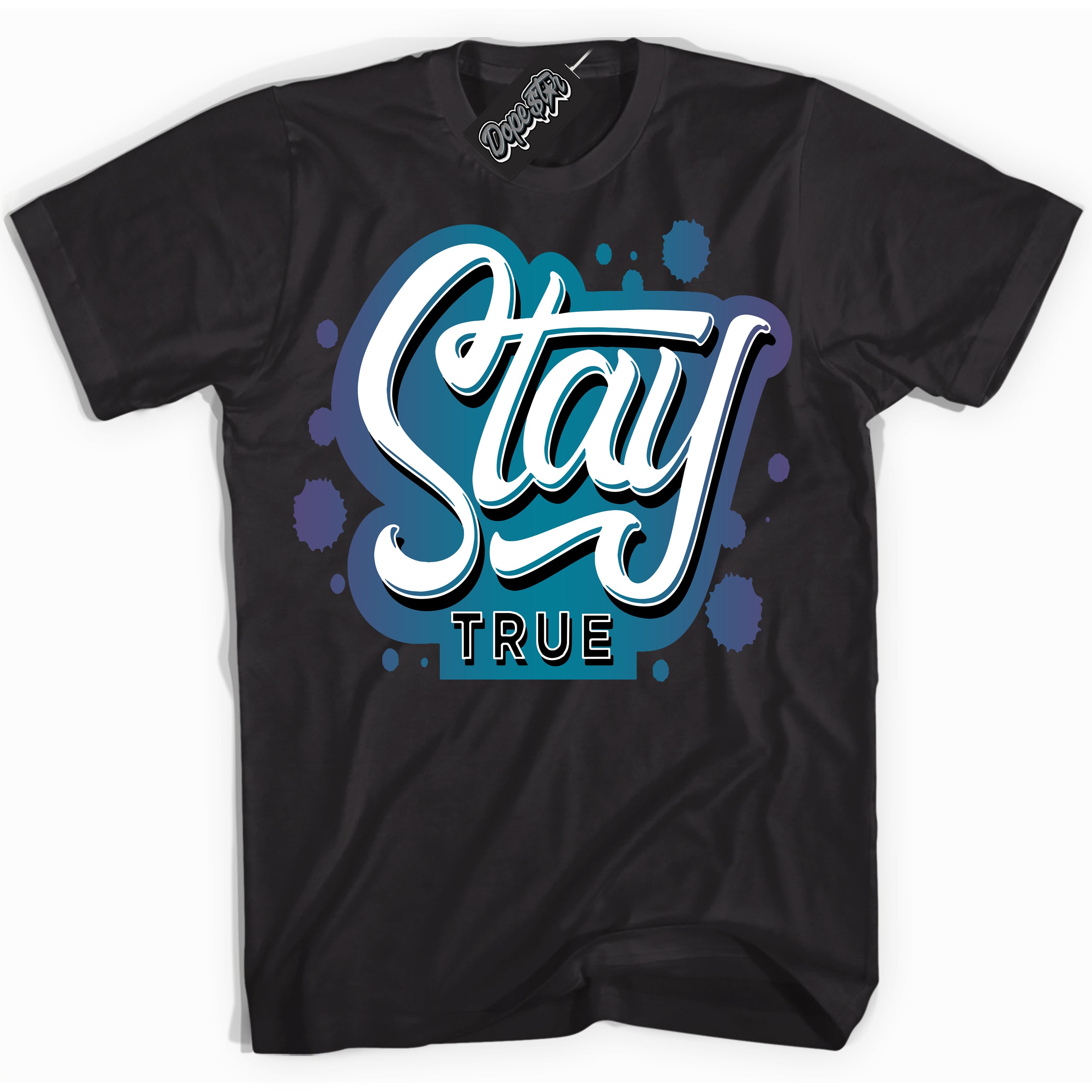 Cool Black Shirt with “ Stay True” design that perfectly matches Love Letter 14s Sneakers.