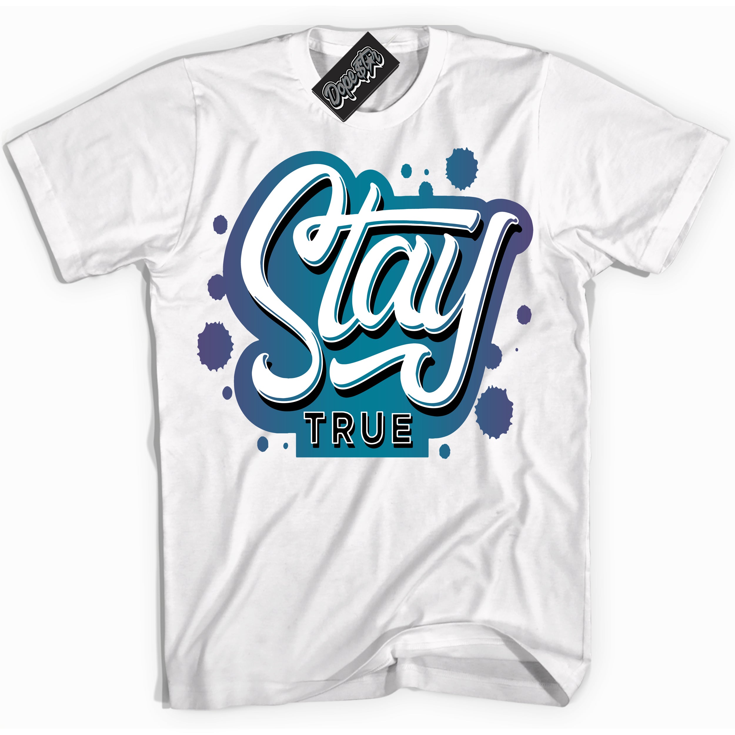 Cool White Shirt with “ Stay True” design that perfectly matches Love Letter 14s Sneakers.
