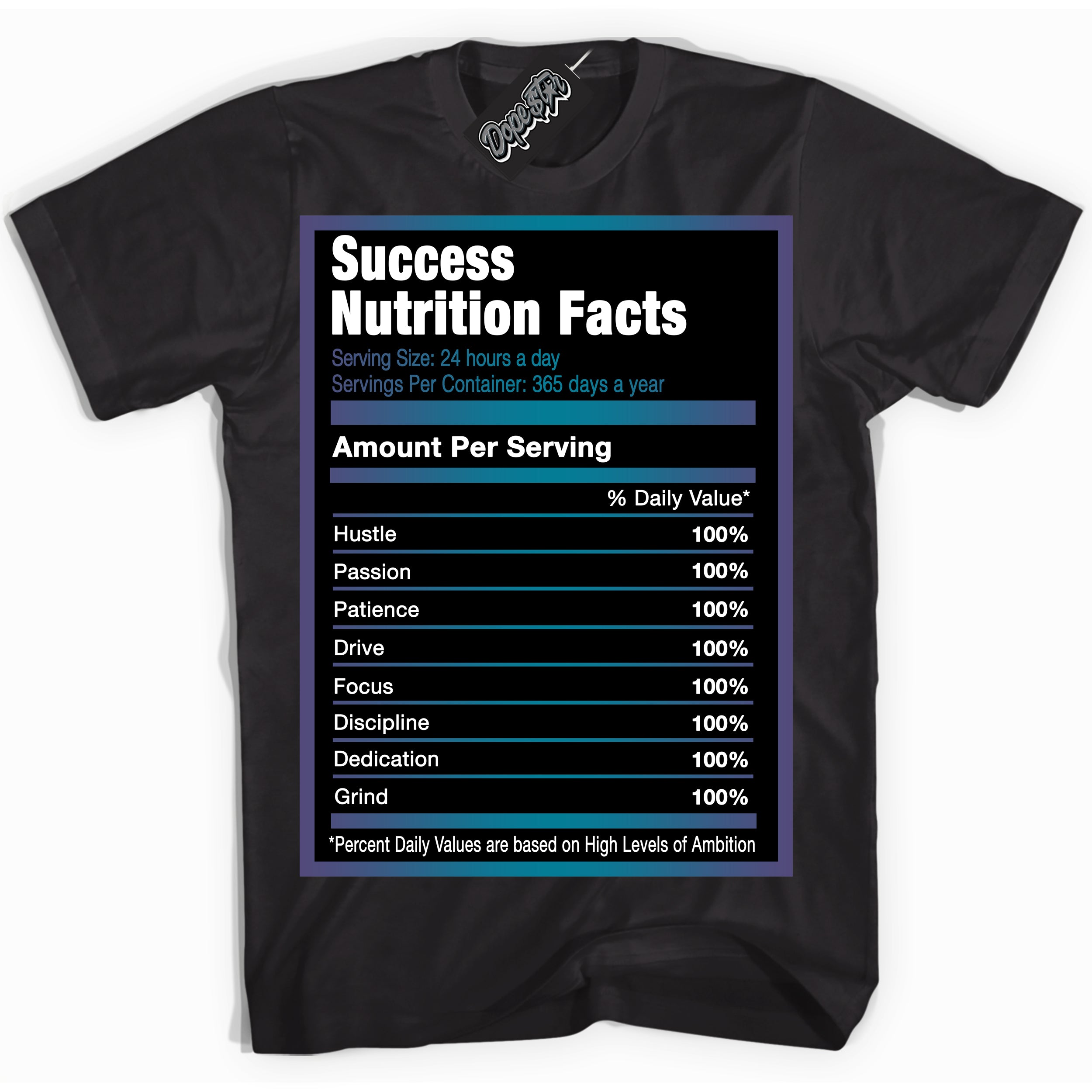 Cool Black Shirt with “ Success Nutrition” design that perfectly matches Love Letter 14s Sneakers.